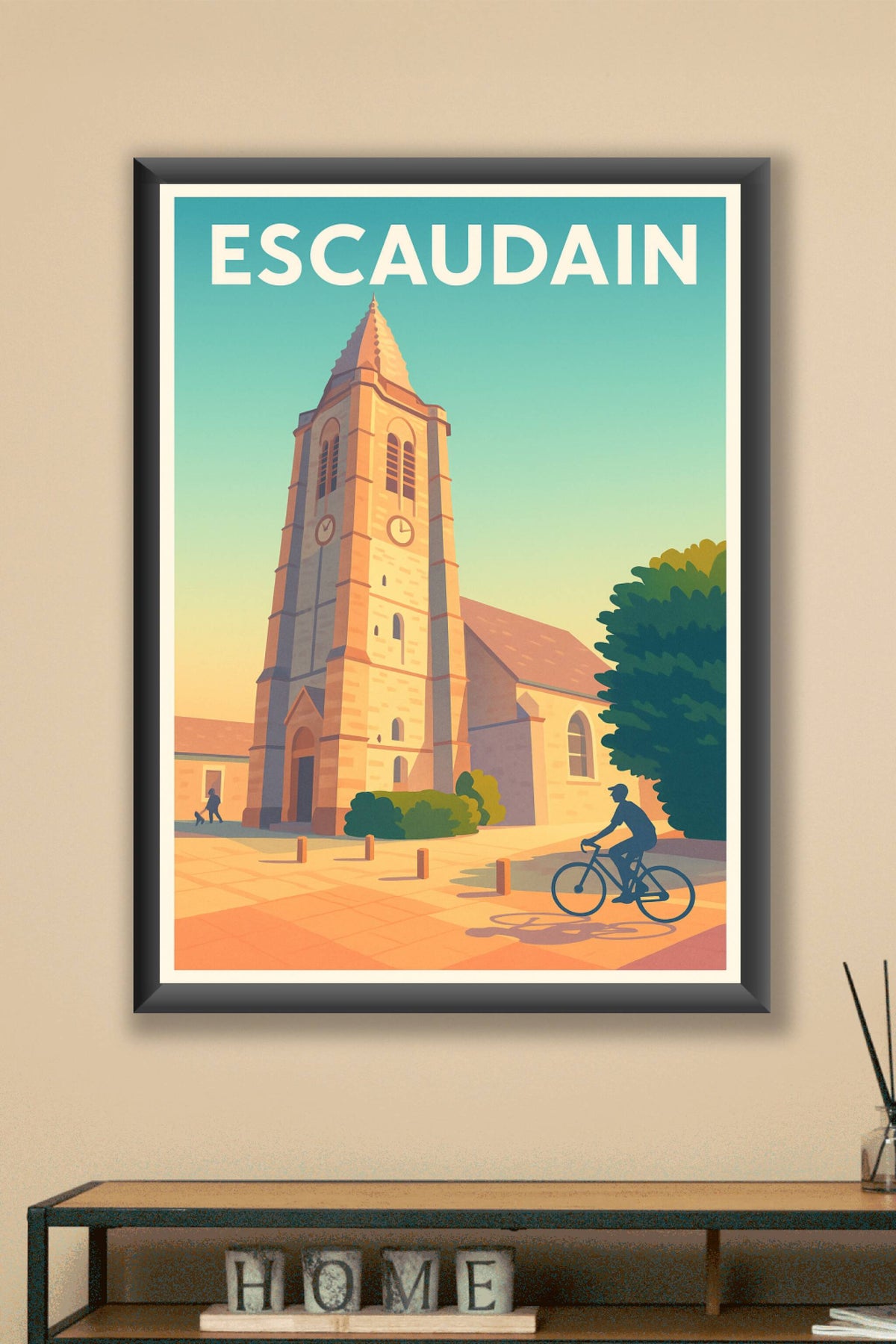 Affiche de Escaudain - Le charme paisible du clocher