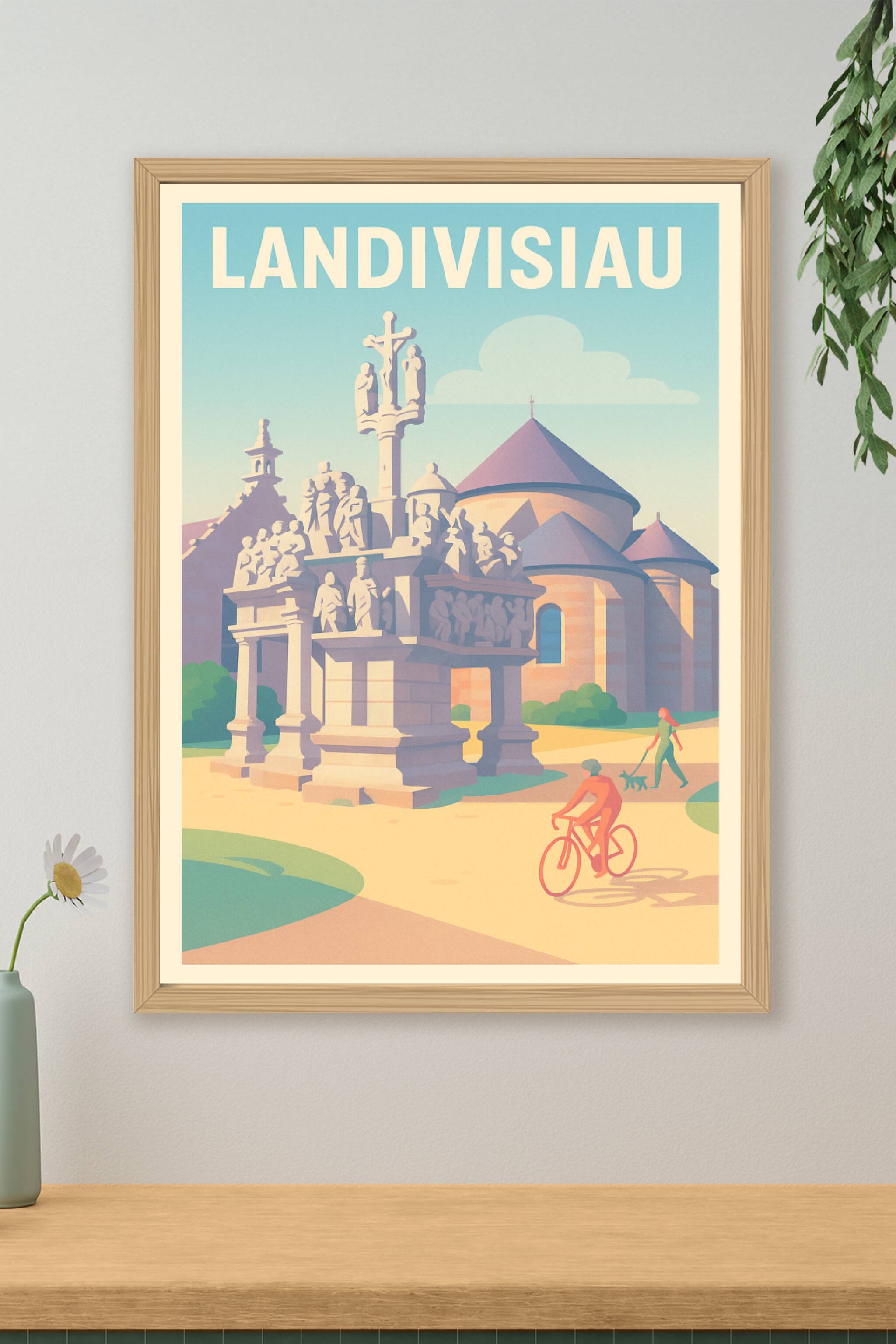 Affiche de Landivisiau - Charme et histoire bretonne à vélo