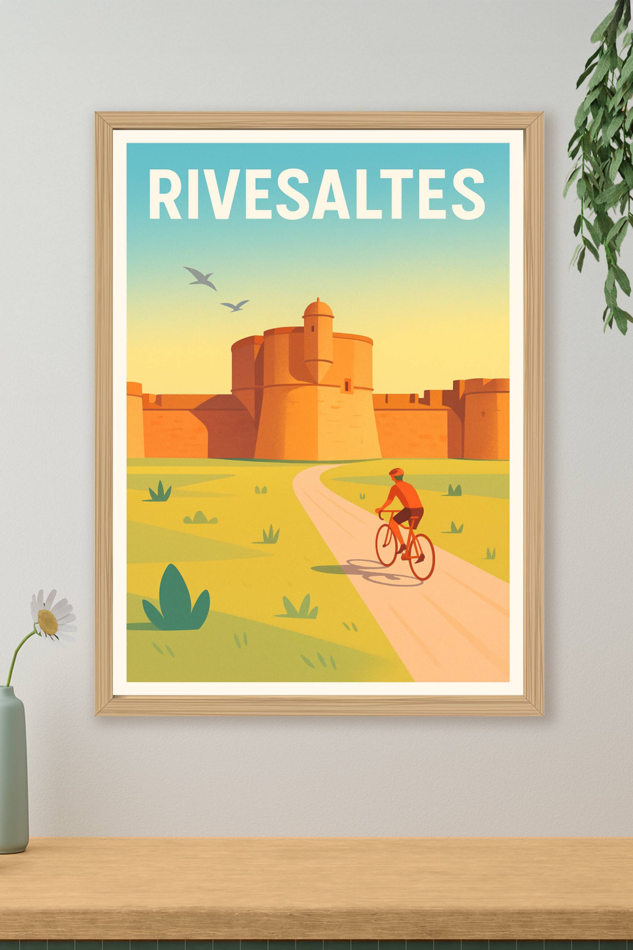 Affiche de Rivesaltes - L'Invitation au Voyage à Vélo