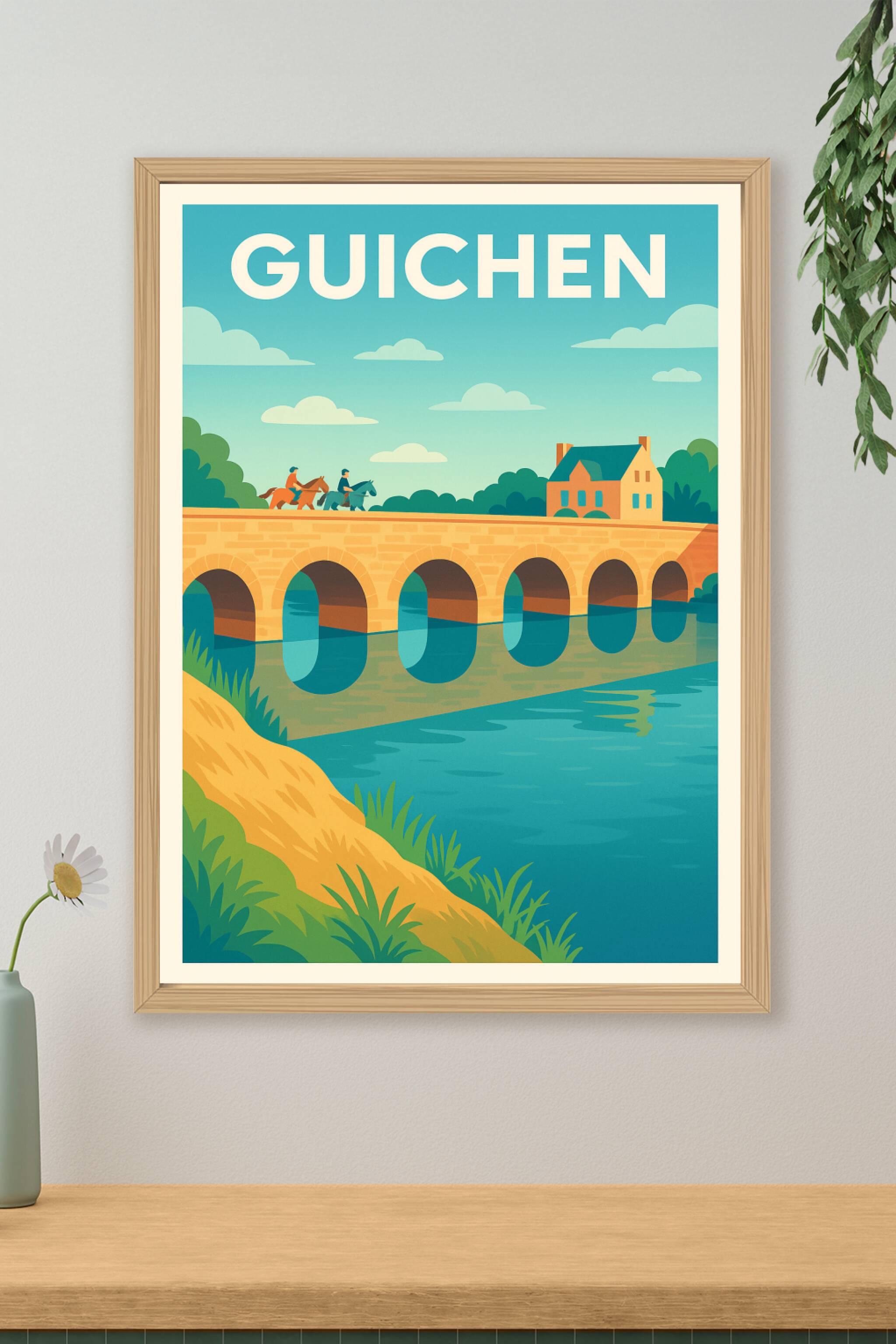 Affiche de Guichen - Charme bucolique et pont emblématique