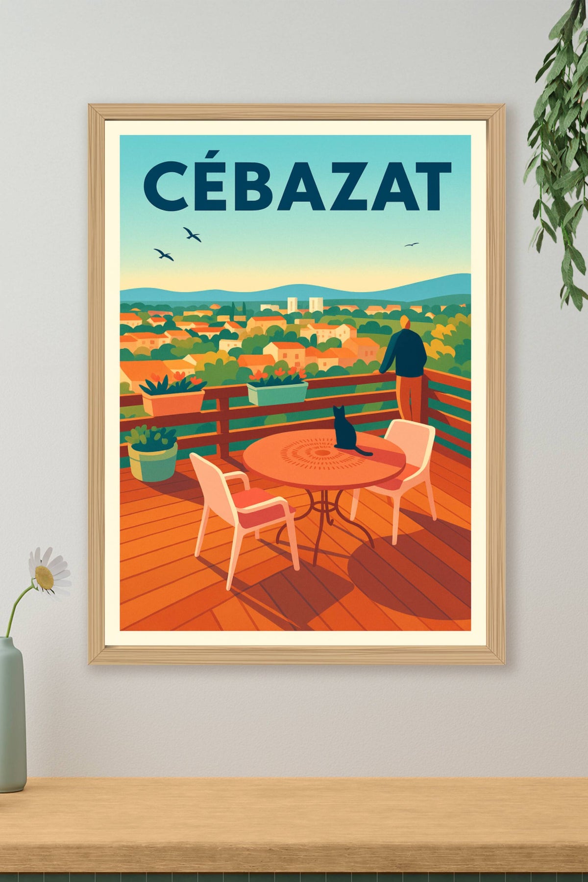 Affiche de Cébazat - Vue paisible sur la campagne auvergnate