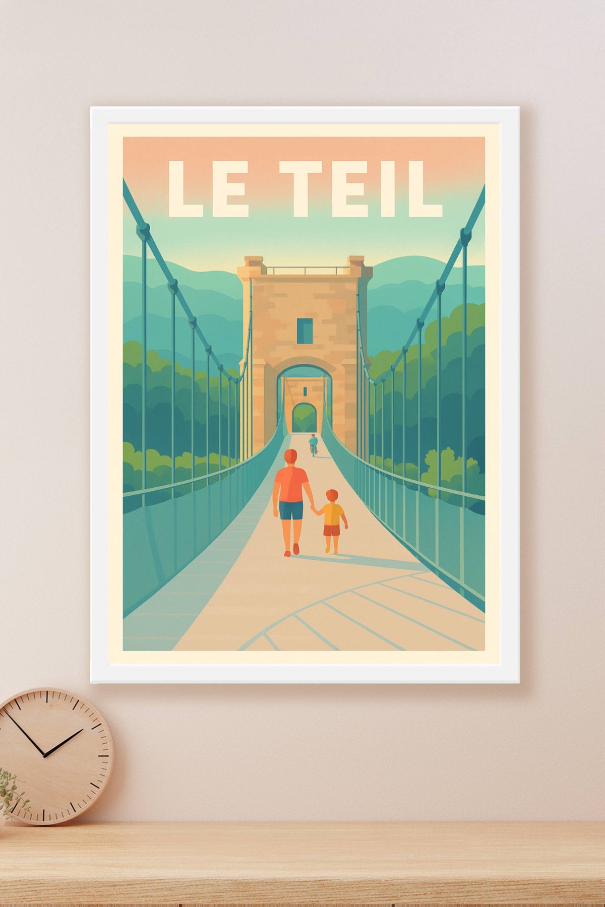 Affiche de Le Teil - Promenade en famille sur le pont suspendu