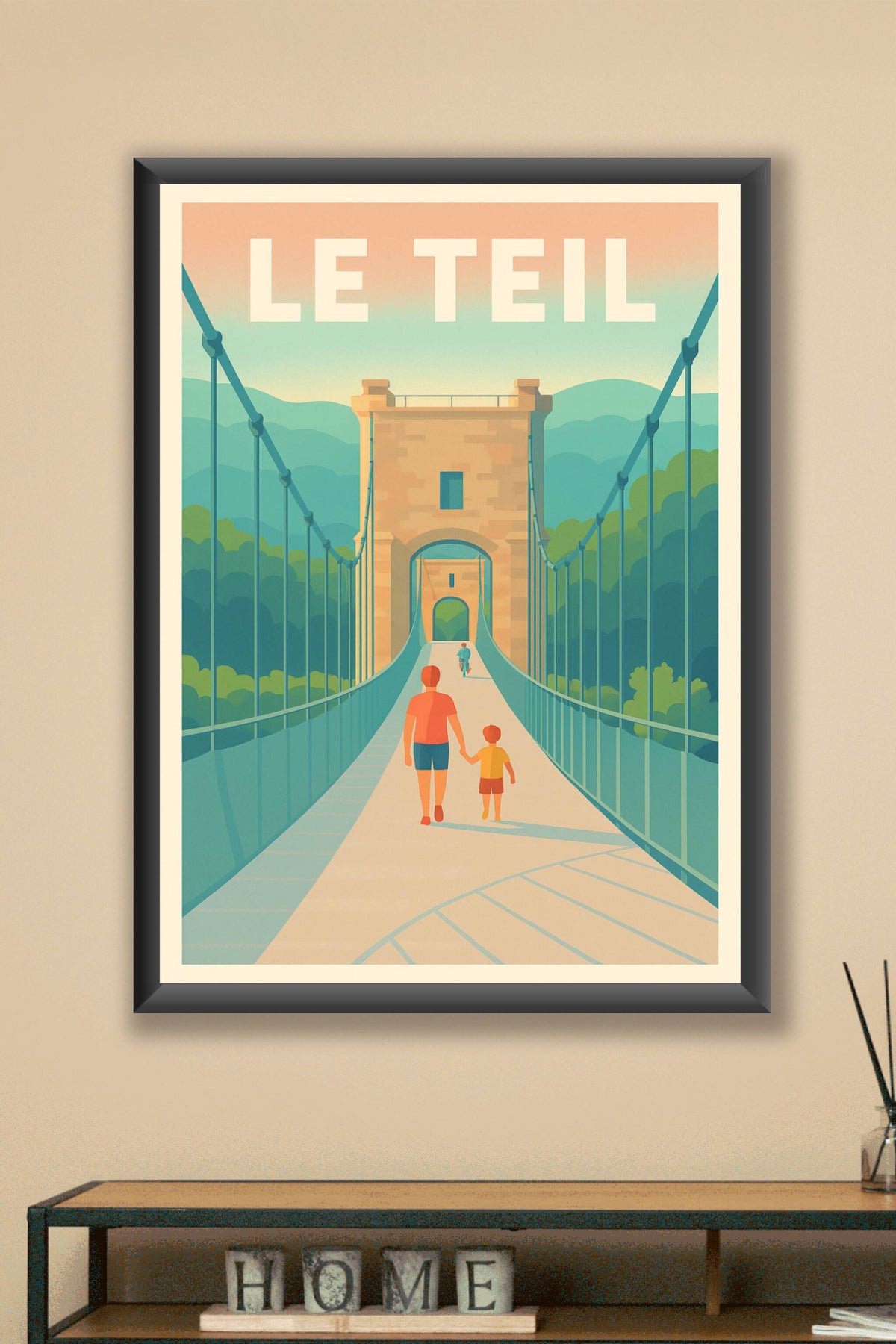 Affiche de Le Teil - Promenade en famille sur le pont suspendu
