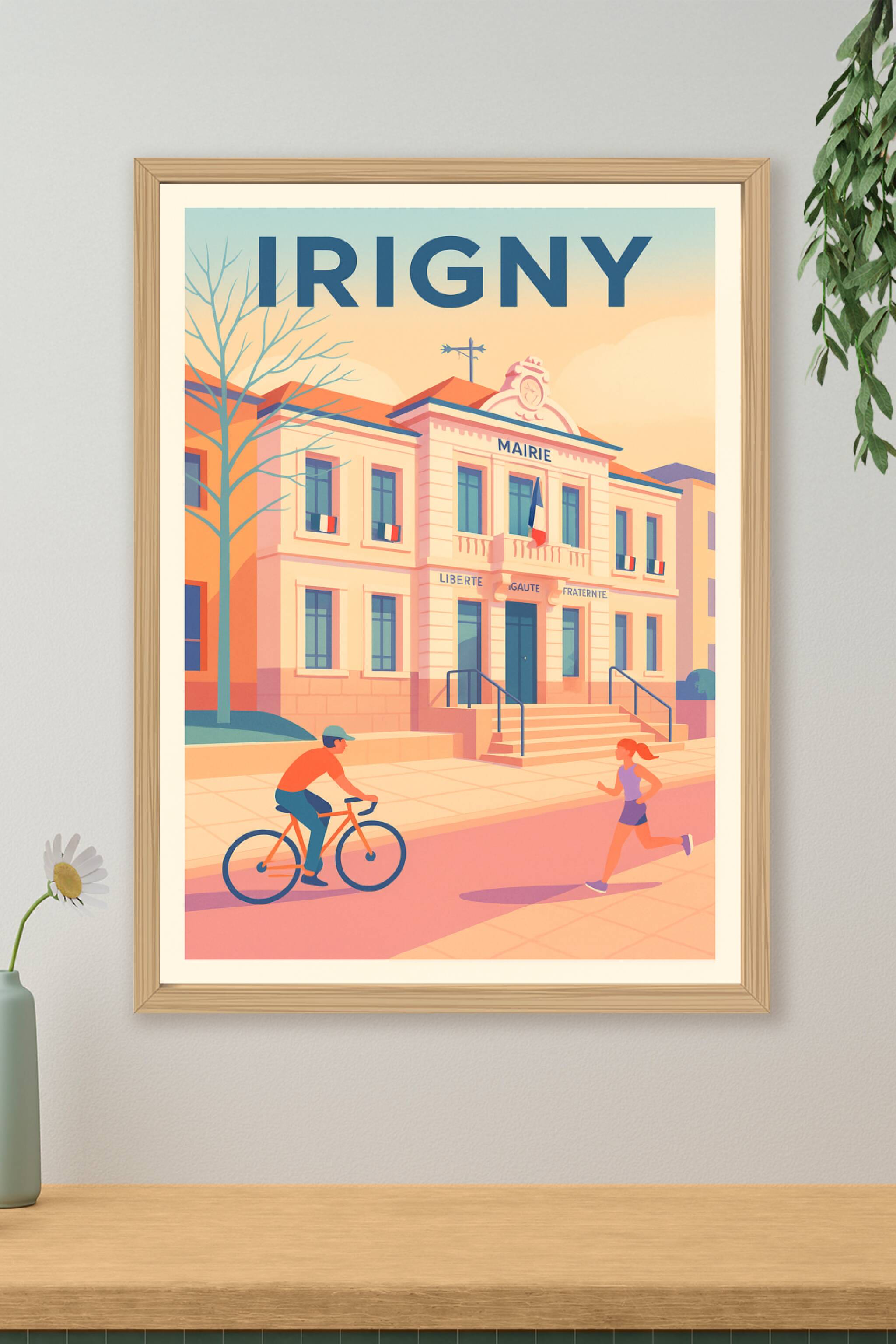Affiche de Irigny - Charme et quiétude de la mairie locale