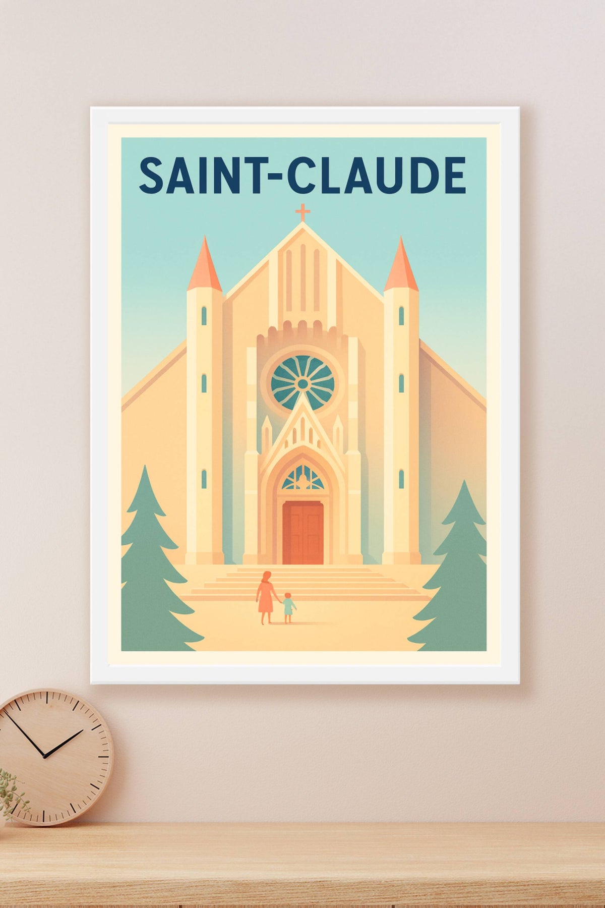 Affiche de Saint-Claude - L'église emblématique en lumière douce