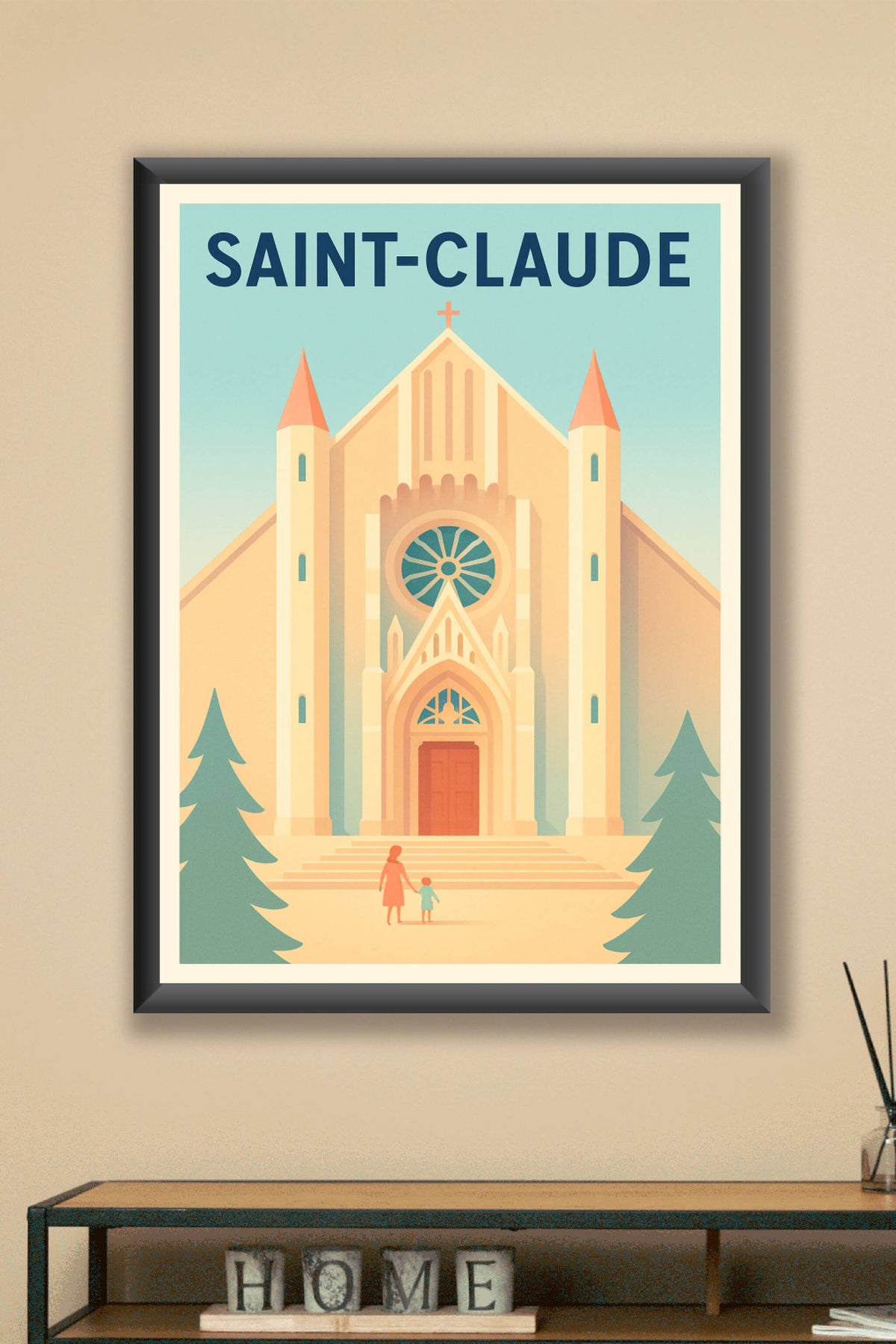 Affiche de Saint-Claude - L'église emblématique en lumière douce