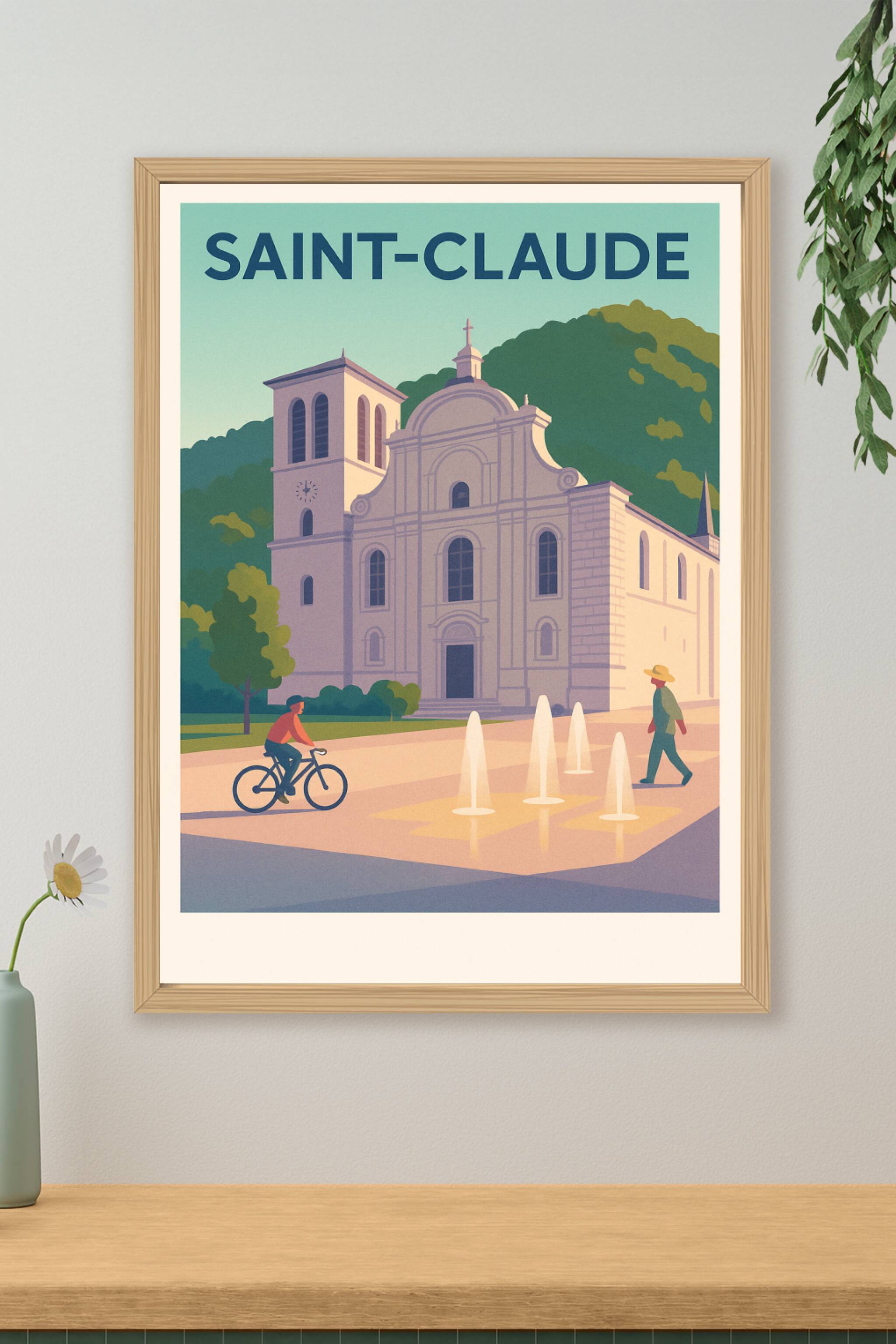 Affiche de Saint-Claude - Tranquillité architecturale en plein cœur de la ville