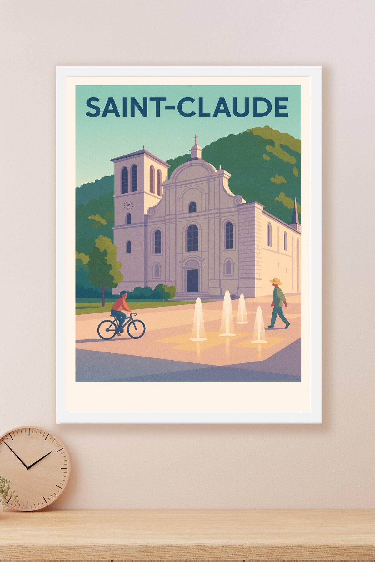 Affiche de Saint-Claude - Tranquillité architecturale en plein cœur de la ville