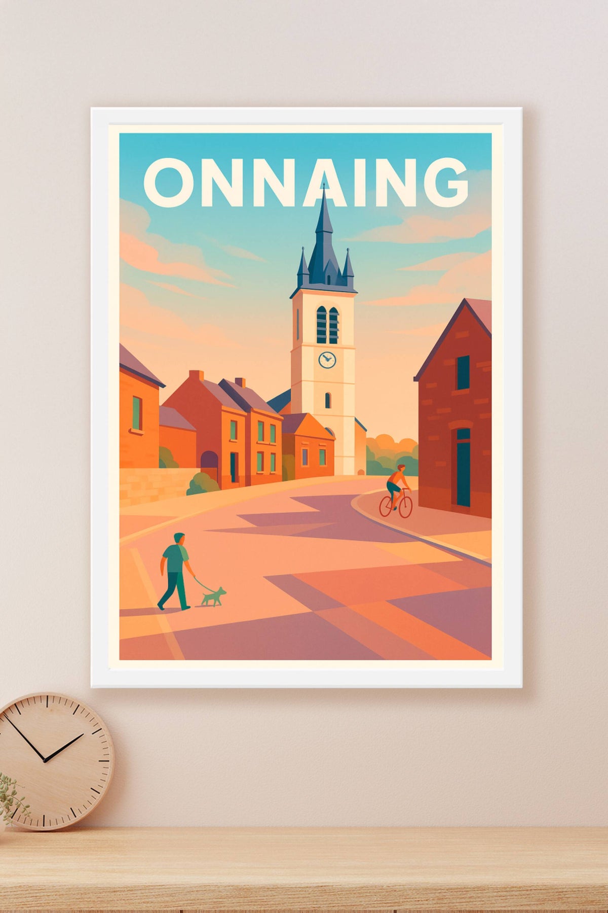 Affiche de Onnaing - Charme tranquille du village au soleil couchant