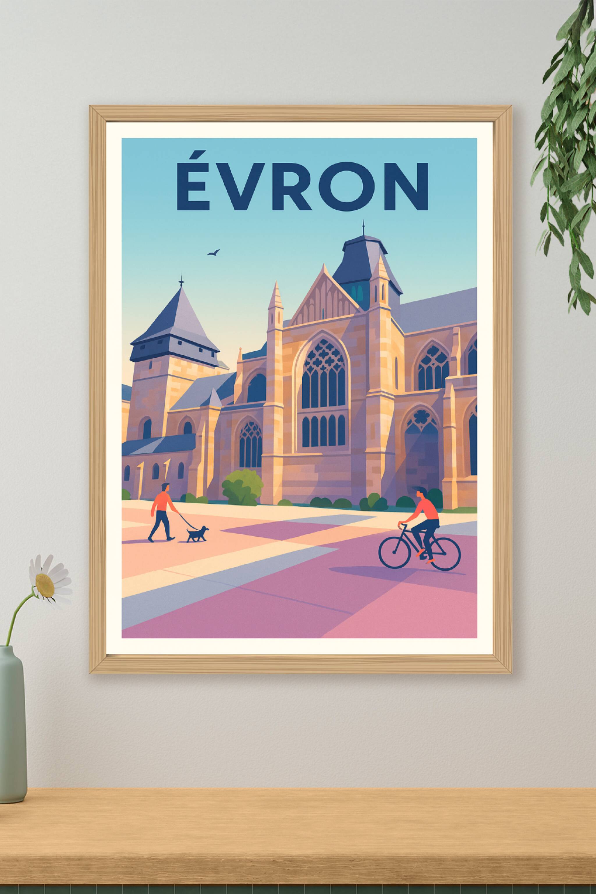 Affiche de Évron - Une promenade paisible aux portes de la basilique