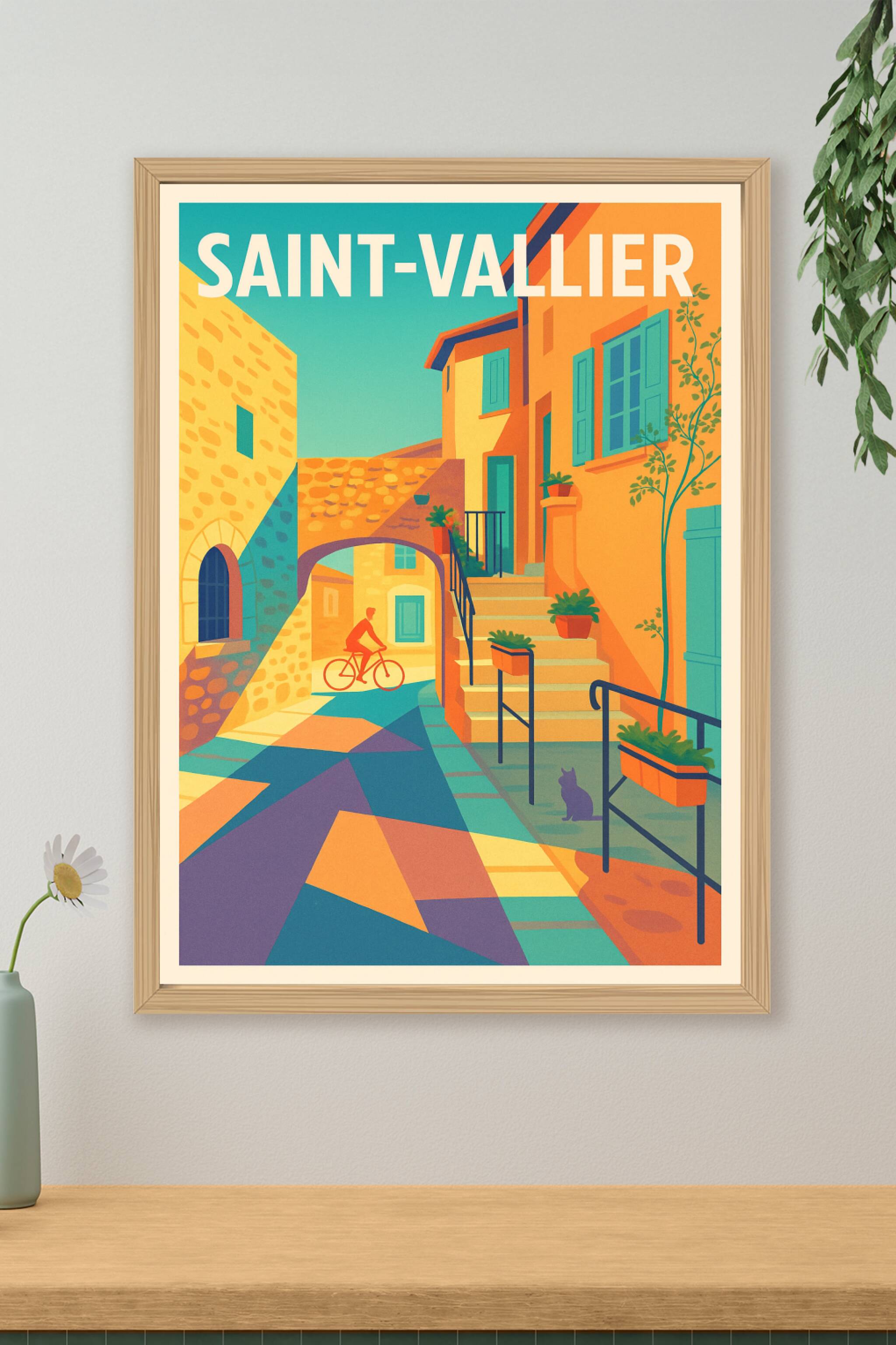 Affiche de Saint-Vallier - Charme coloré et douceur de vivre