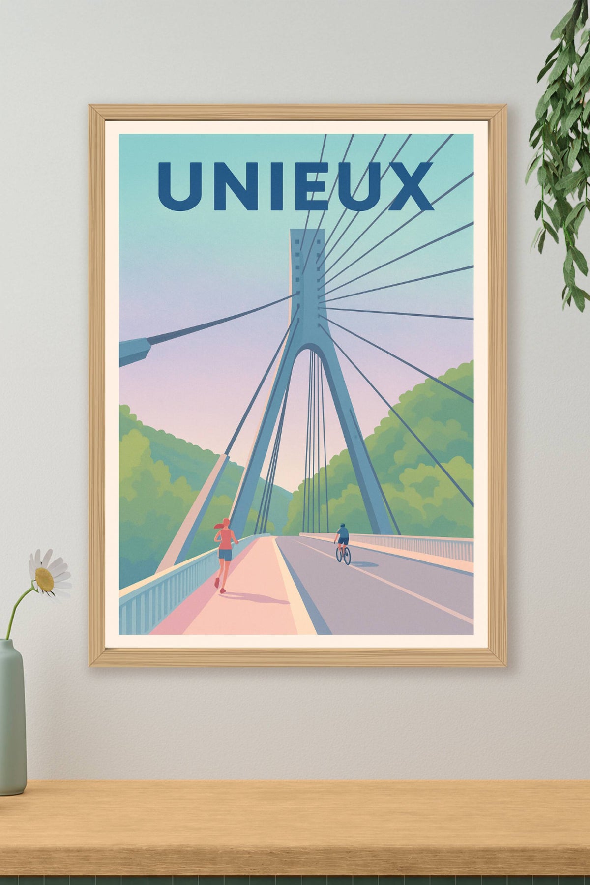 Affiche de Unieux - Pont moderne et esprit sportif
