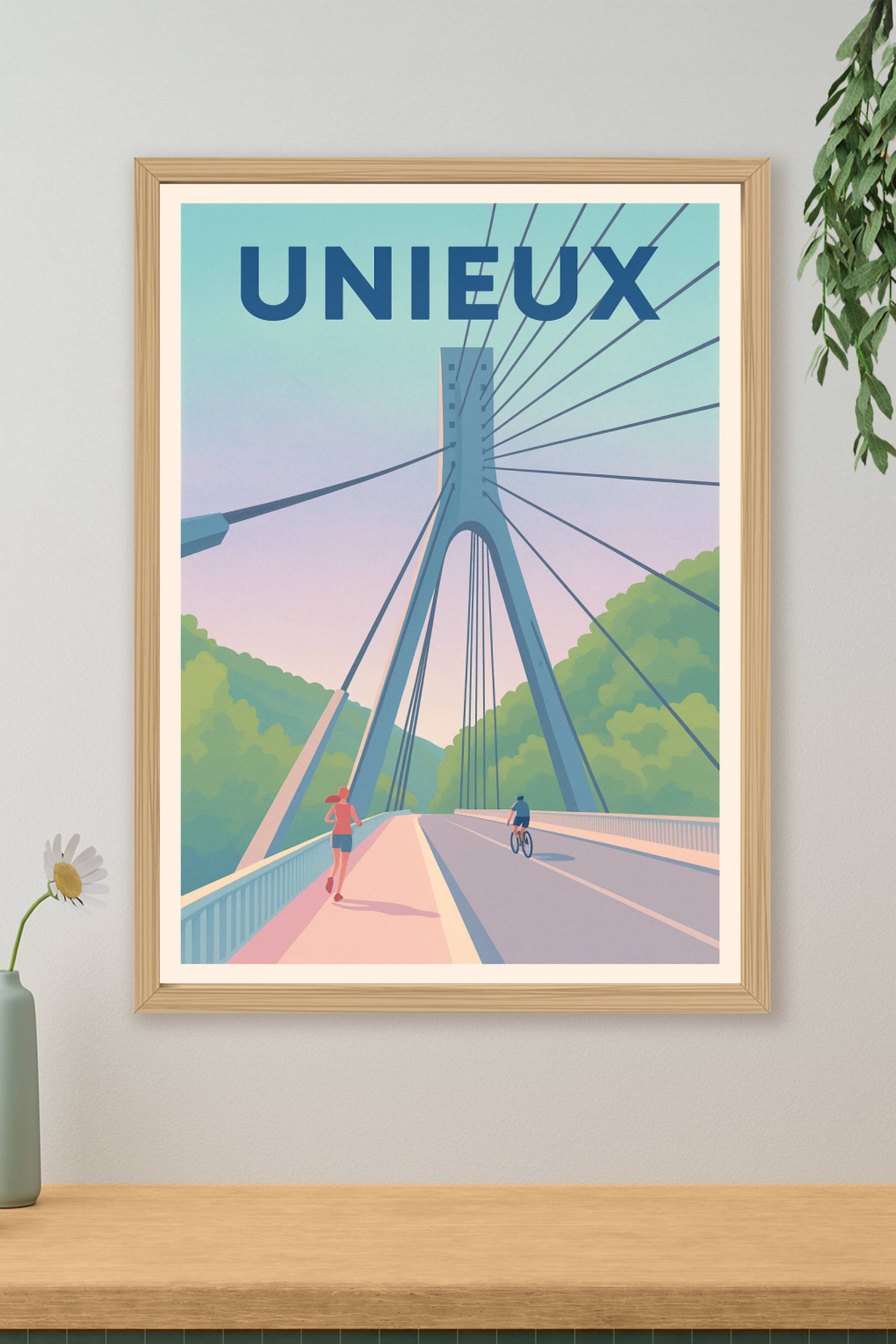 Affiche de Unieux - Pont moderne et esprit sportif