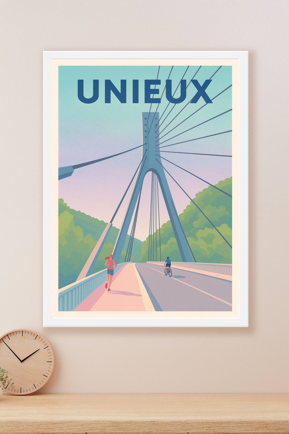 Affiche de Unieux - Pont moderne et esprit sportif