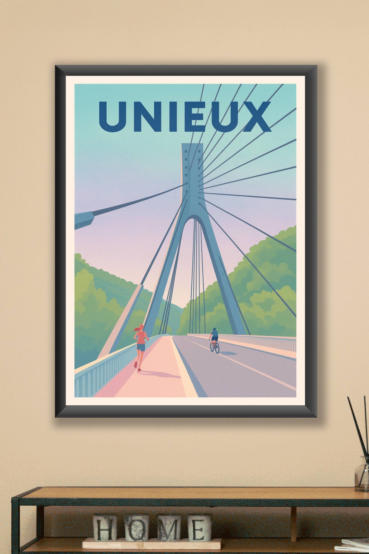 Affiche de Unieux - Pont moderne et esprit sportif