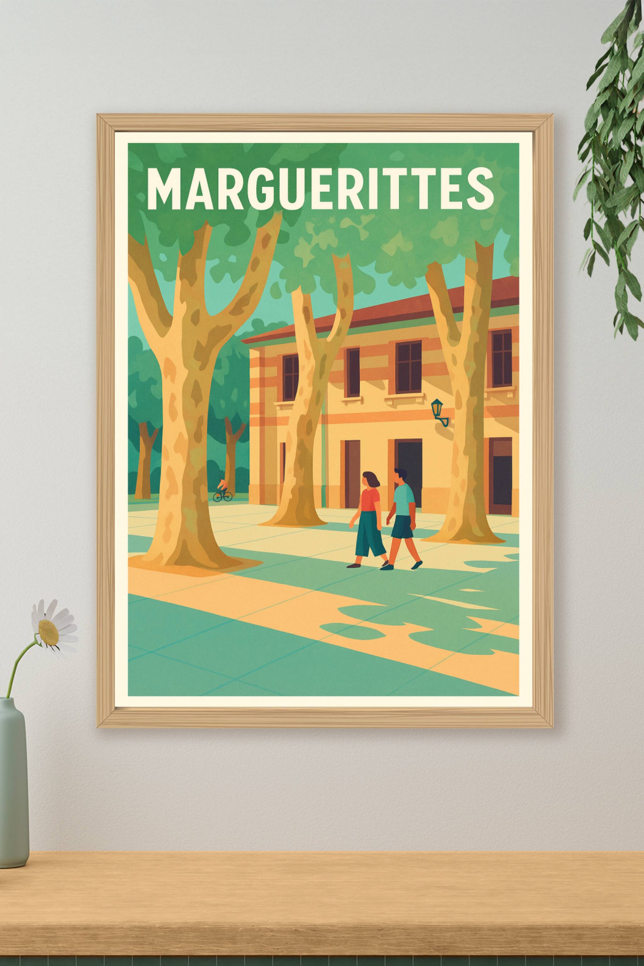 Affiche de Marguerittes - Douceur d'après-midi sous les platanes
