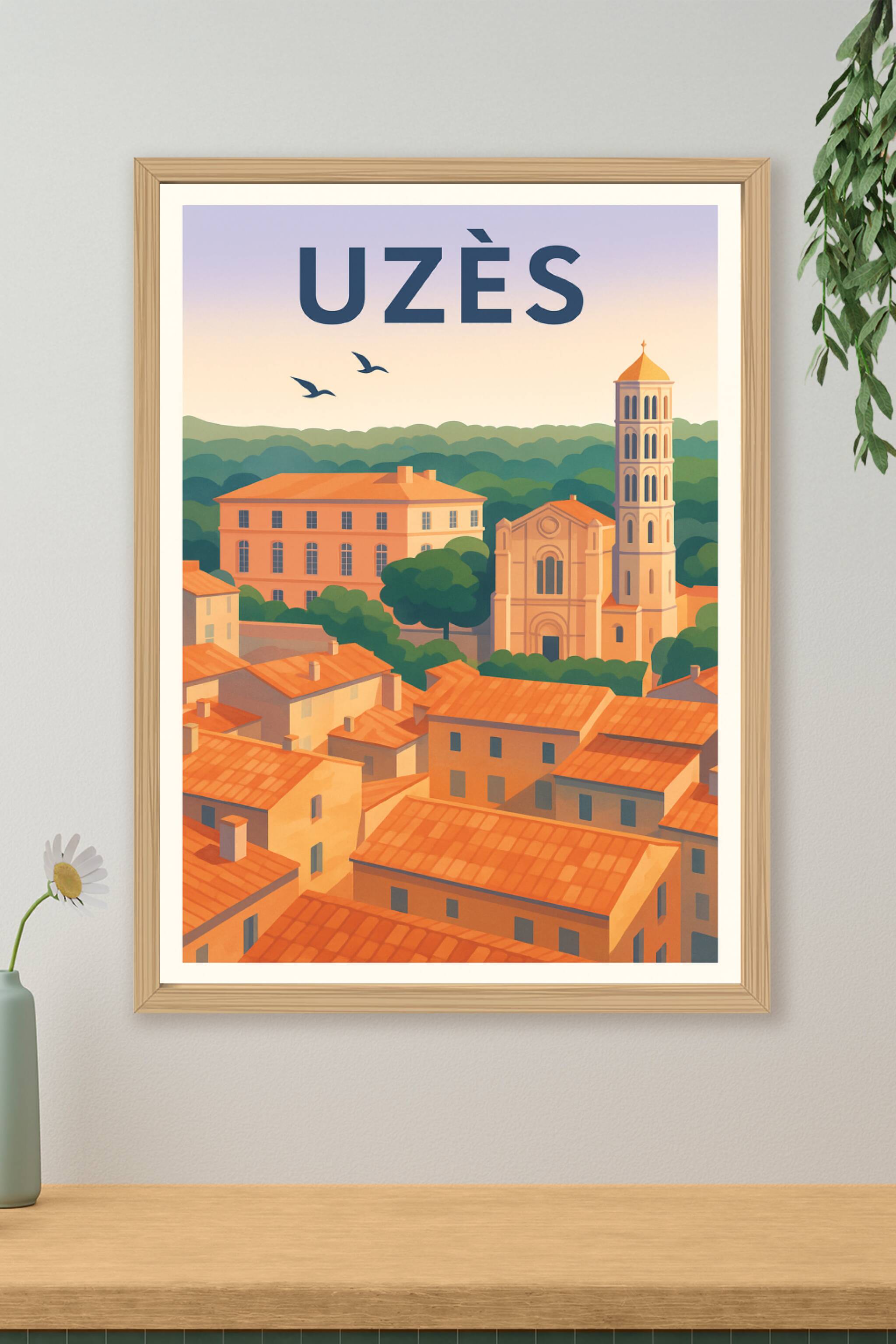 Affiche de Uzès - Charme intemporel du village provençal