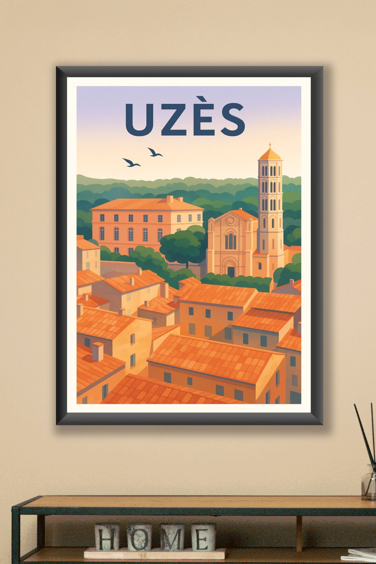 Affiche de Uzès - Charme intemporel du village provençal