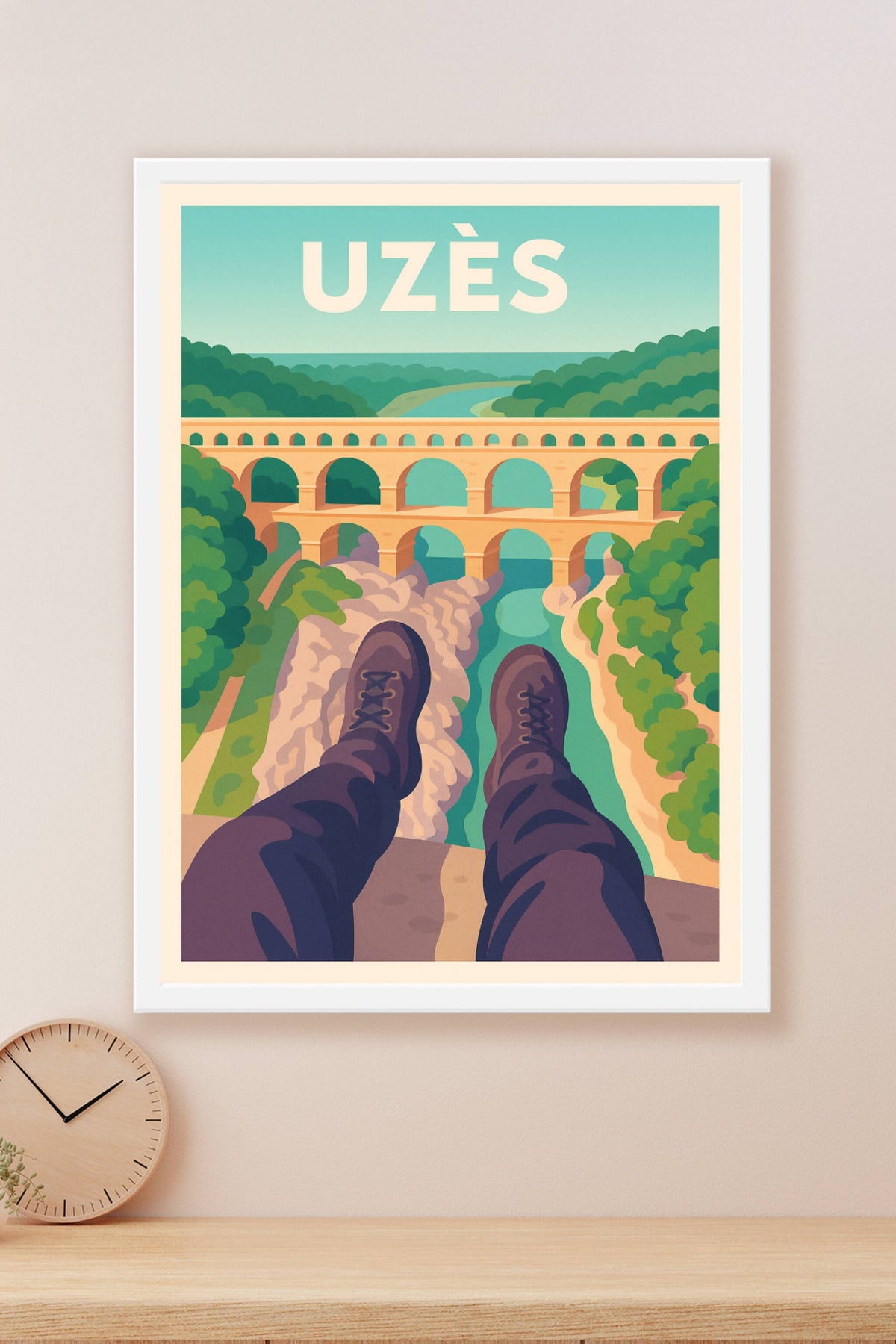 Affiche de Uzès - Vue imprenable sur le Pont du Gard