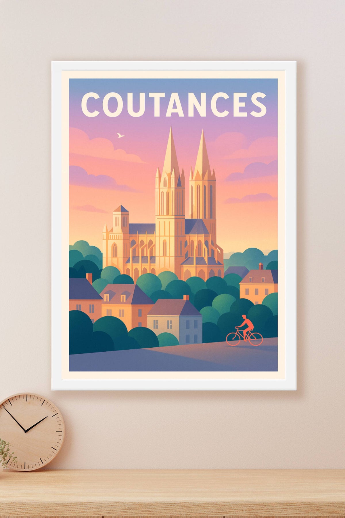 Affiche de Coutances - Charme paisible au crépuscule