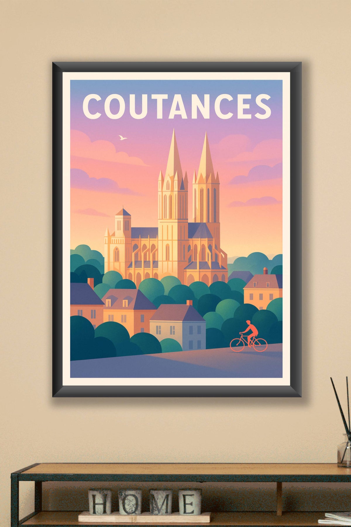 Affiche de Coutances - Charme paisible au crépuscule