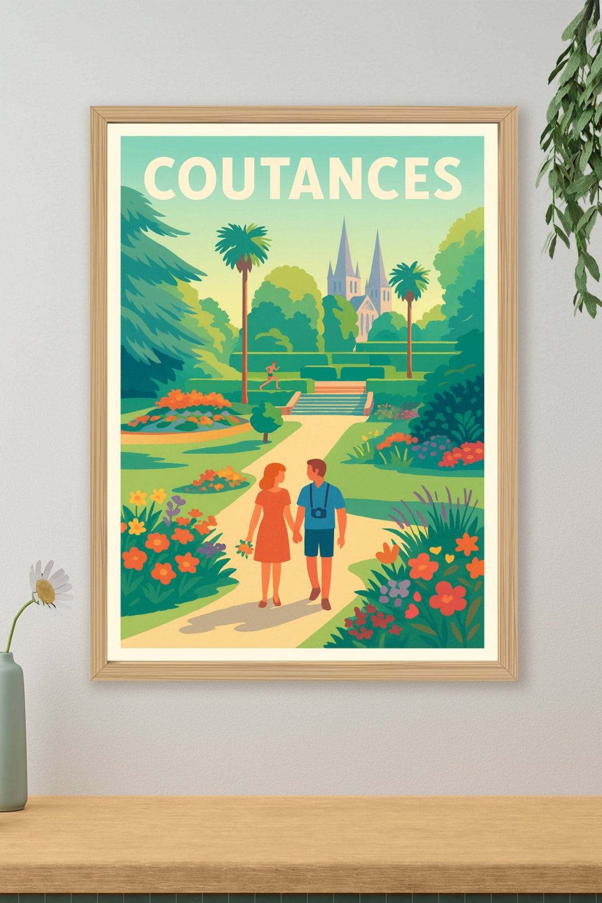 Affiche de Coutances - Promenade romantique au jardin