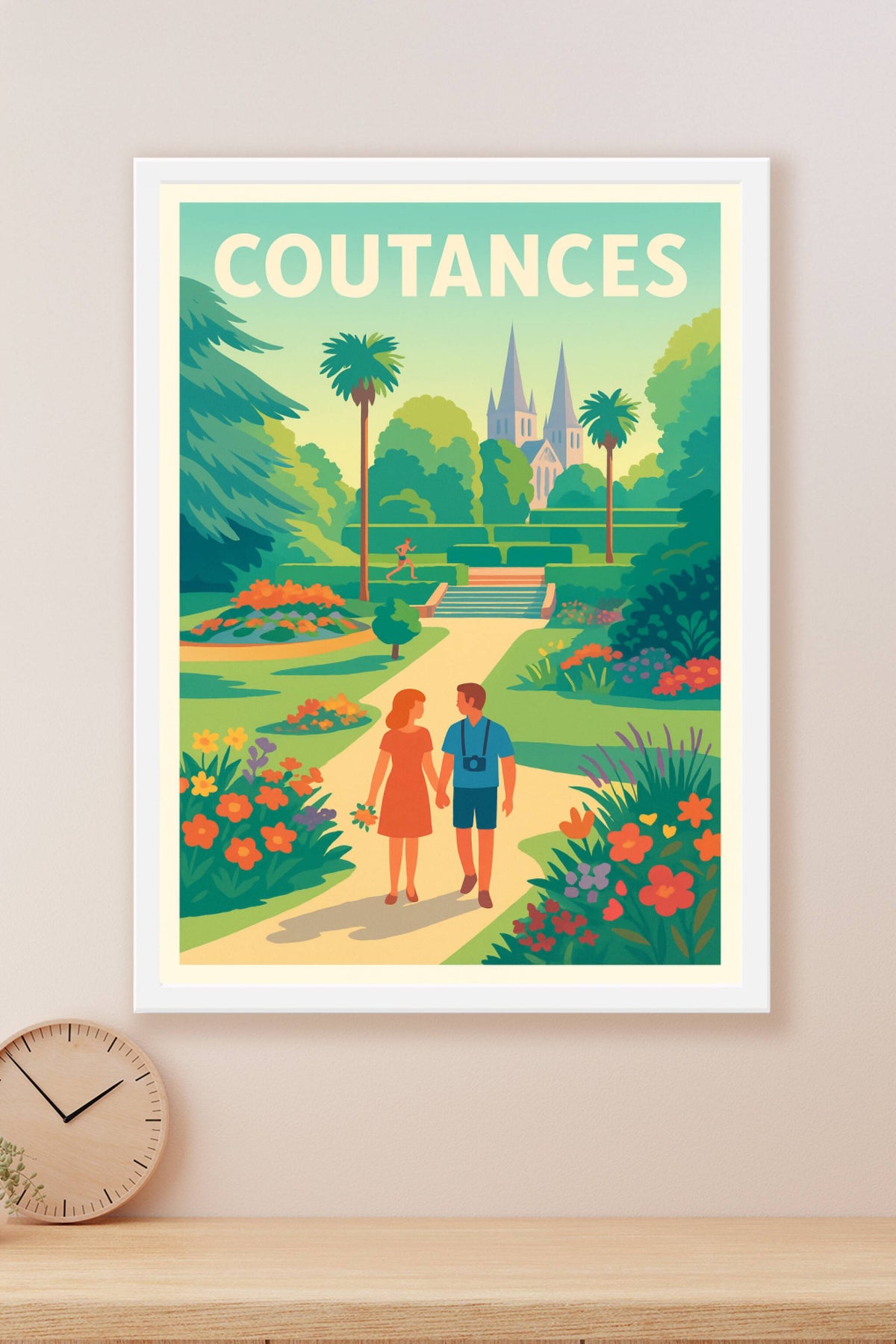 Affiche de Coutances - Promenade romantique au jardin