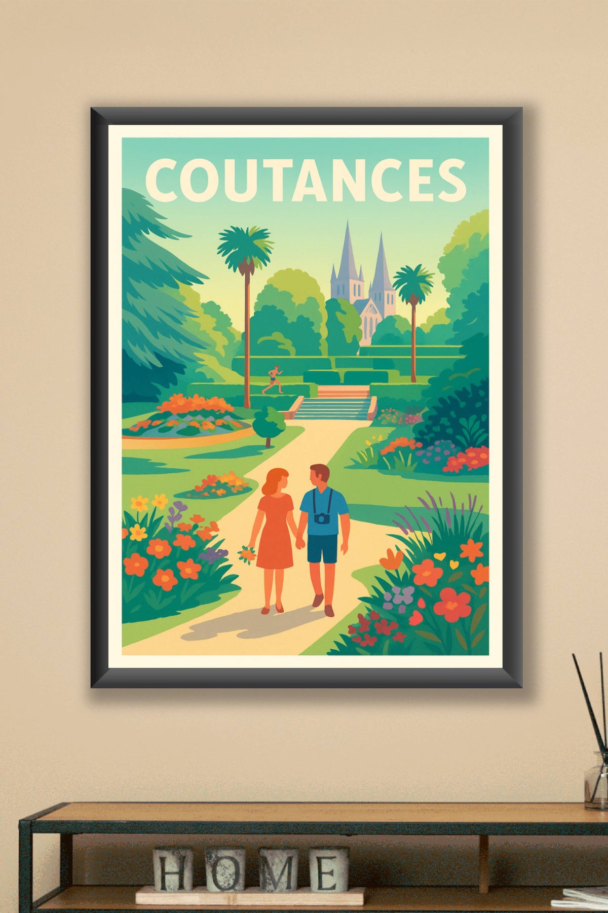 Affiche de Coutances - Promenade romantique au jardin