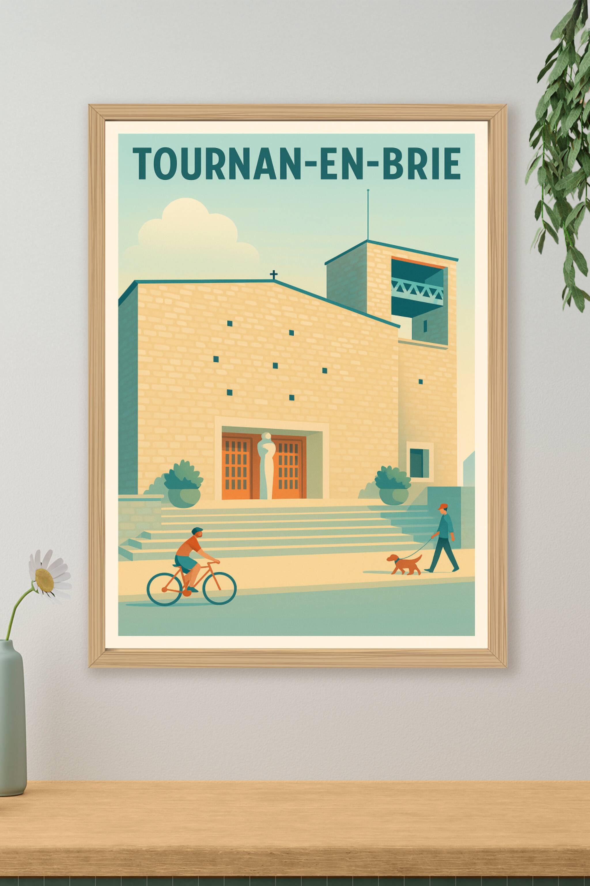 Affiche de Tournan-en-Brie - Un instant paisible au cœur de l'architecture locale