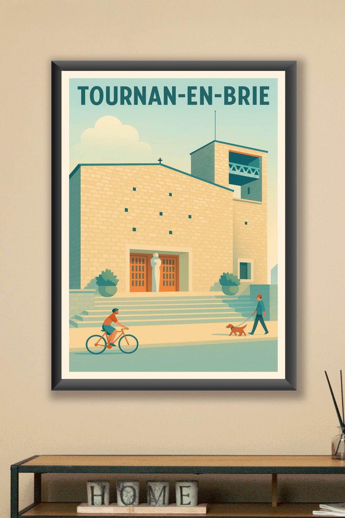 Affiche de Tournan-en-Brie - Un instant paisible au cœur de l'architecture locale