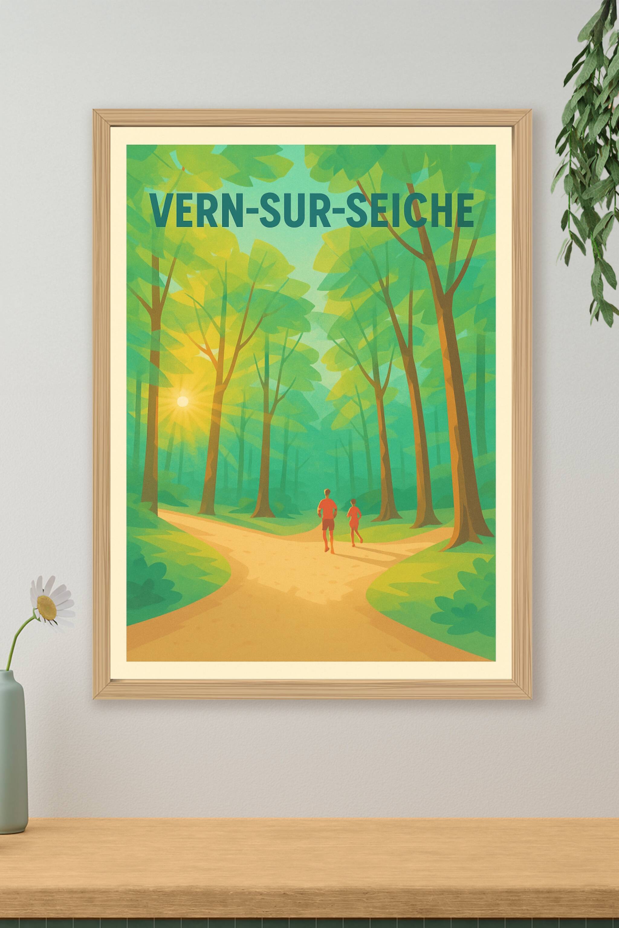 Affiche de Vern-sur-Seiche - Promenade en forêt au lever du soleil