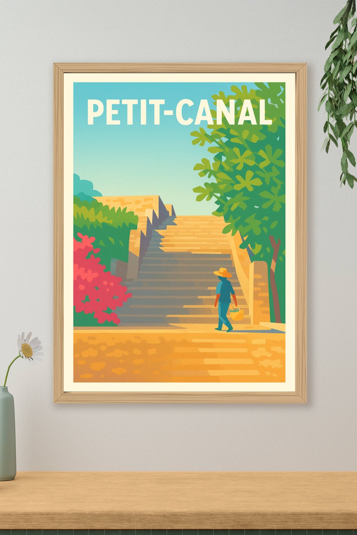 Affiche de Petit-Canal - Évasion ensoleillée entre escaliers et nature
