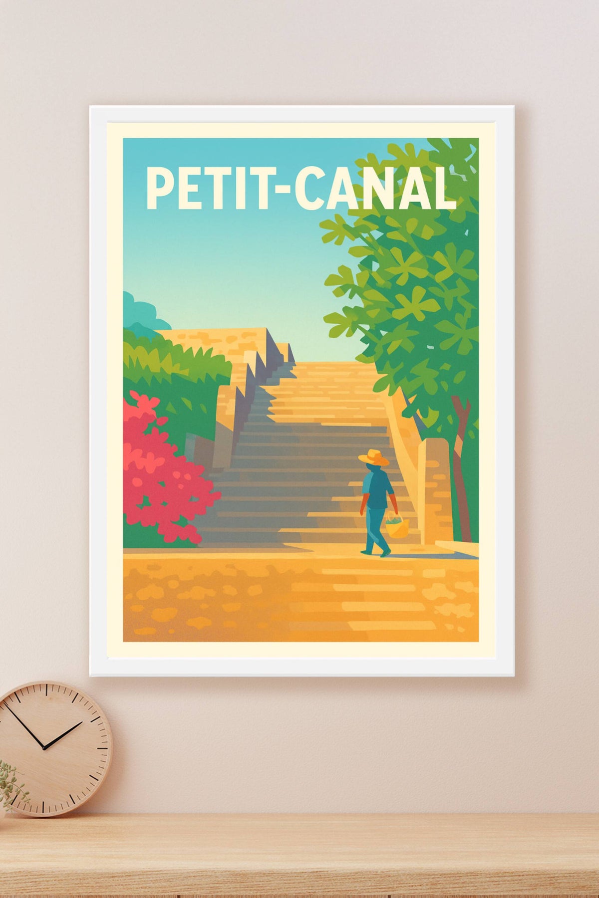 Affiche de Petit-Canal - Évasion ensoleillée entre escaliers et nature