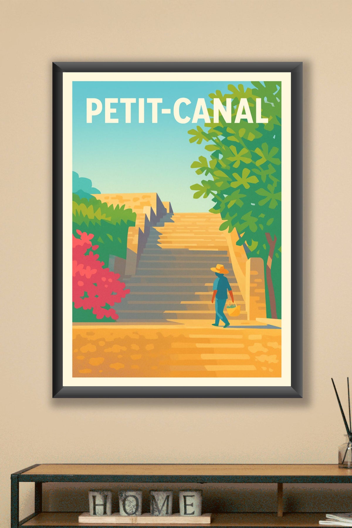Affiche de Petit-Canal - Évasion ensoleillée entre escaliers et nature