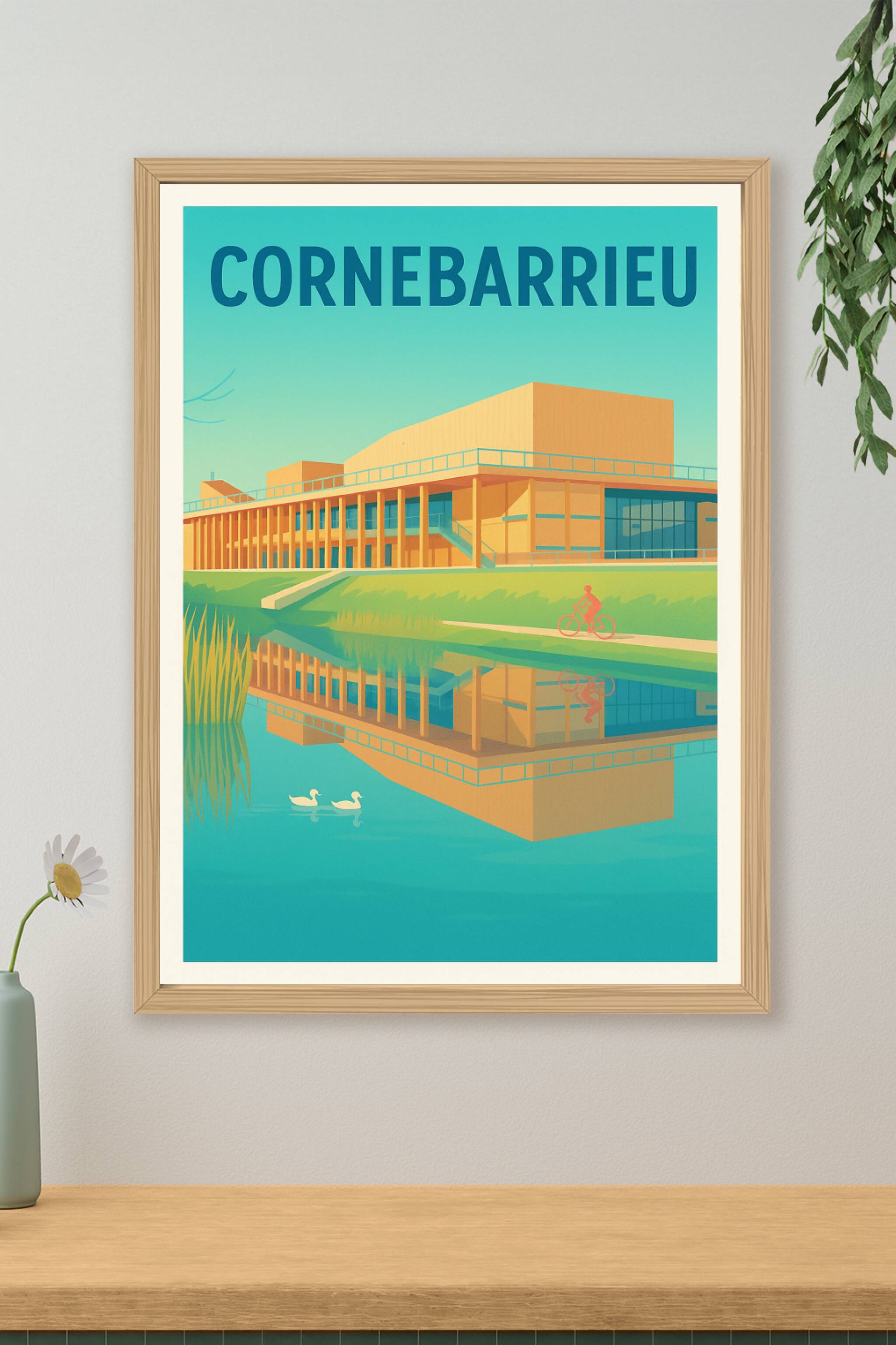 Affiche de Cornebarrieu - Harmonie architecturale au bord de l'eau