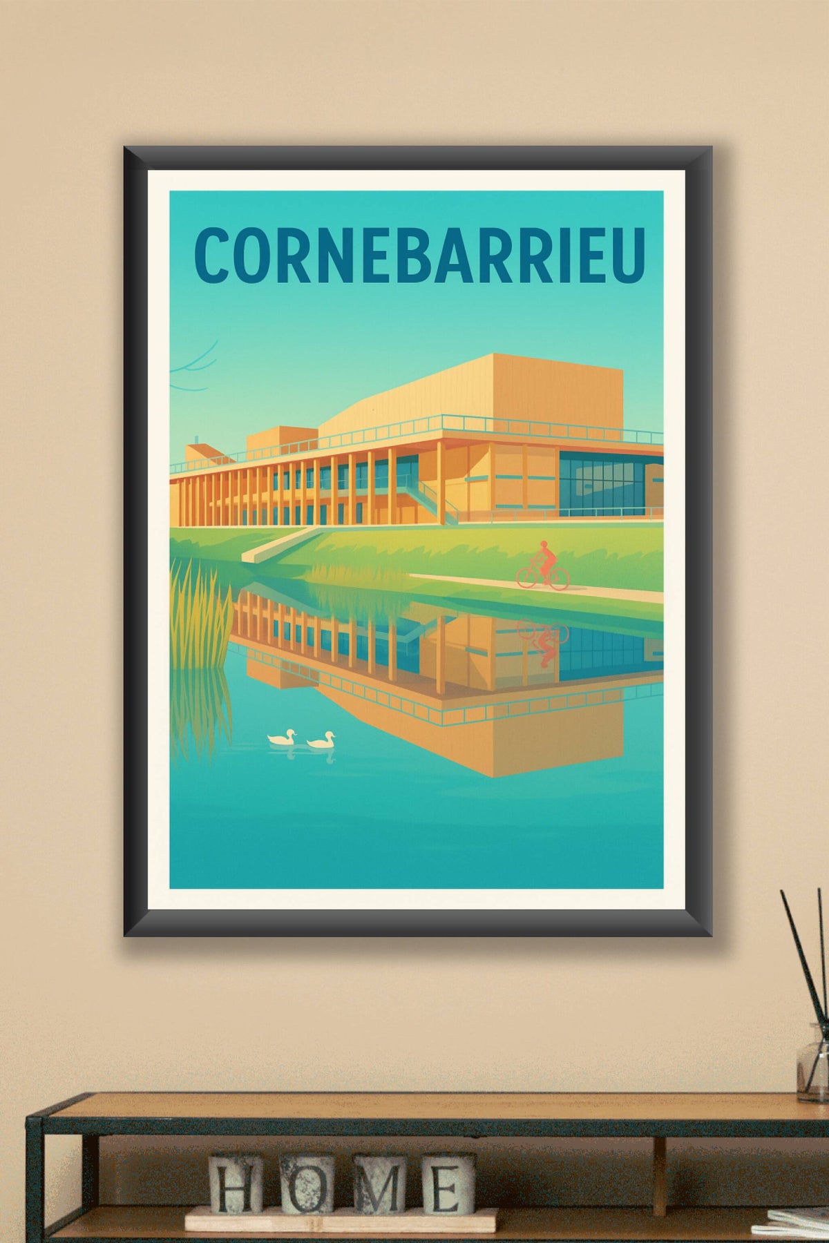 Affiche de Cornebarrieu - Harmonie architecturale au bord de l'eau