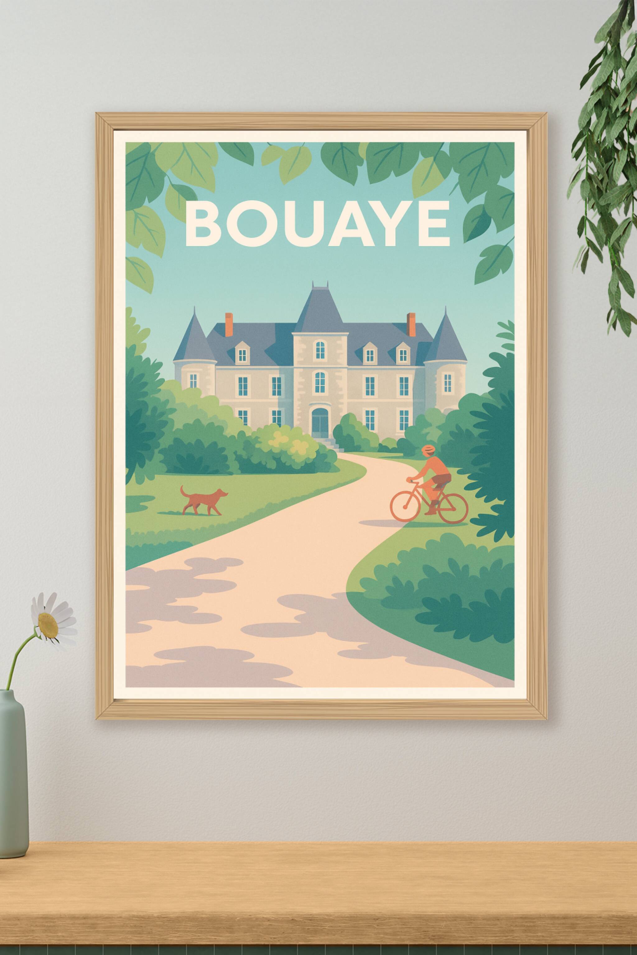 Affiche de Bouaye - L'élégance du château et la nature apaisante