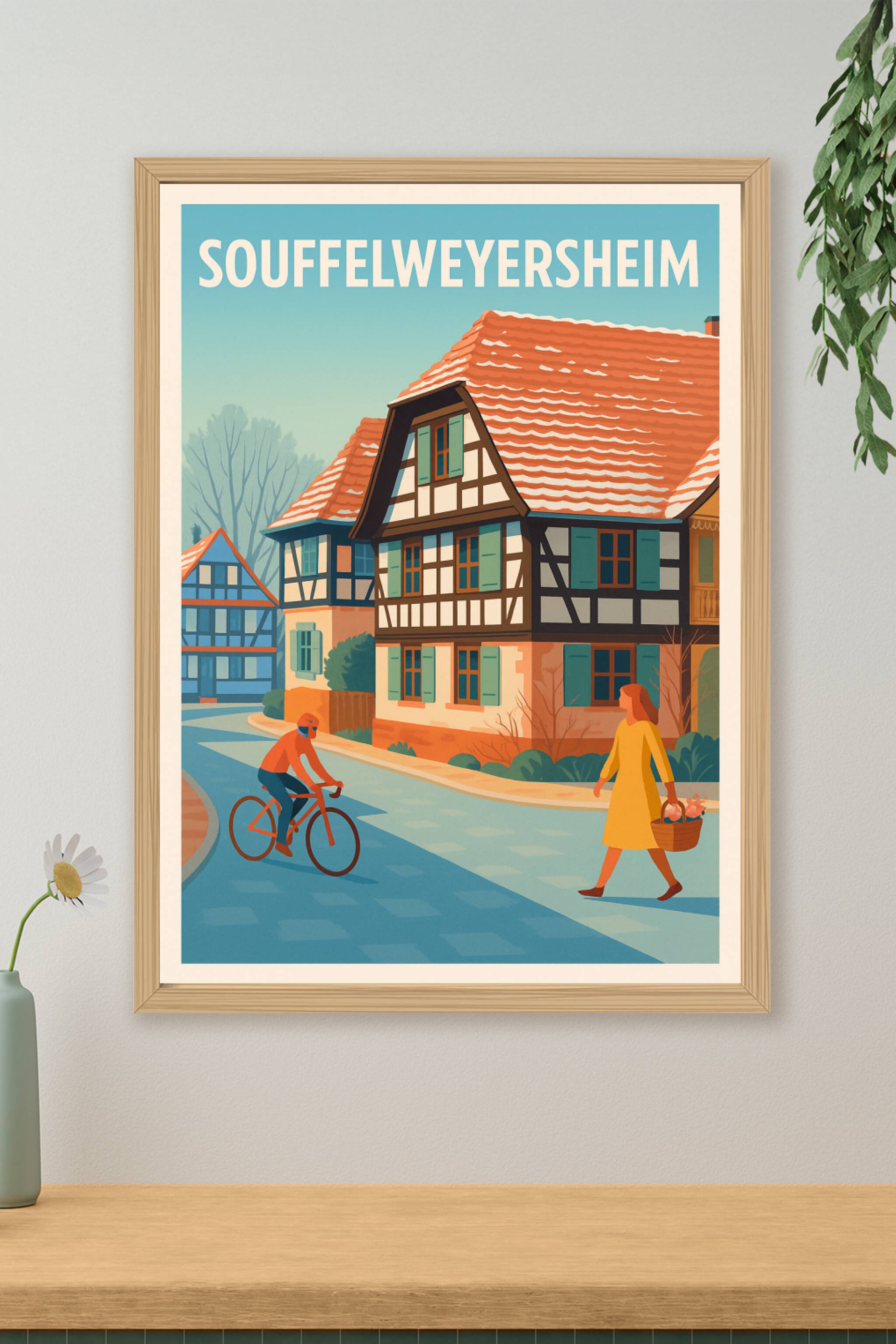 Affiche de Souffelweyersheim - Charme alsacien à vélo