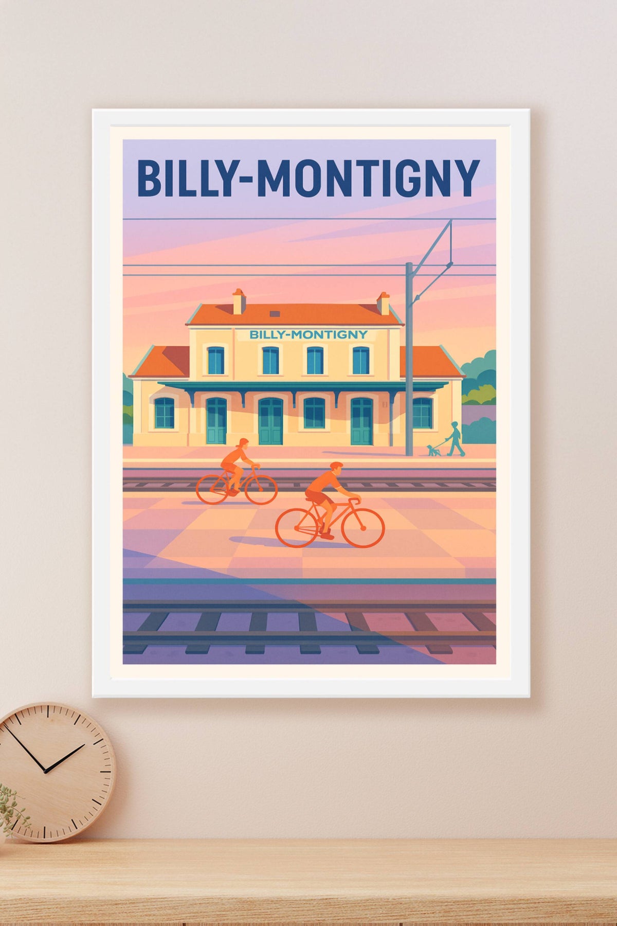 Affiche de Billy-Montigny - L'élégance tranquille de la gare au crépuscule