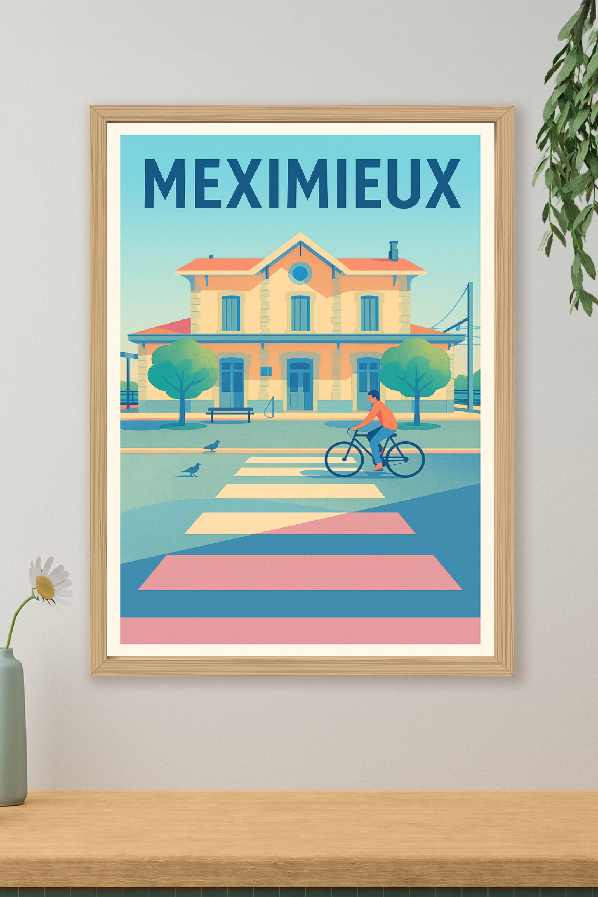 Affiche de Meximieux - Charme paisible en vélos et architecture