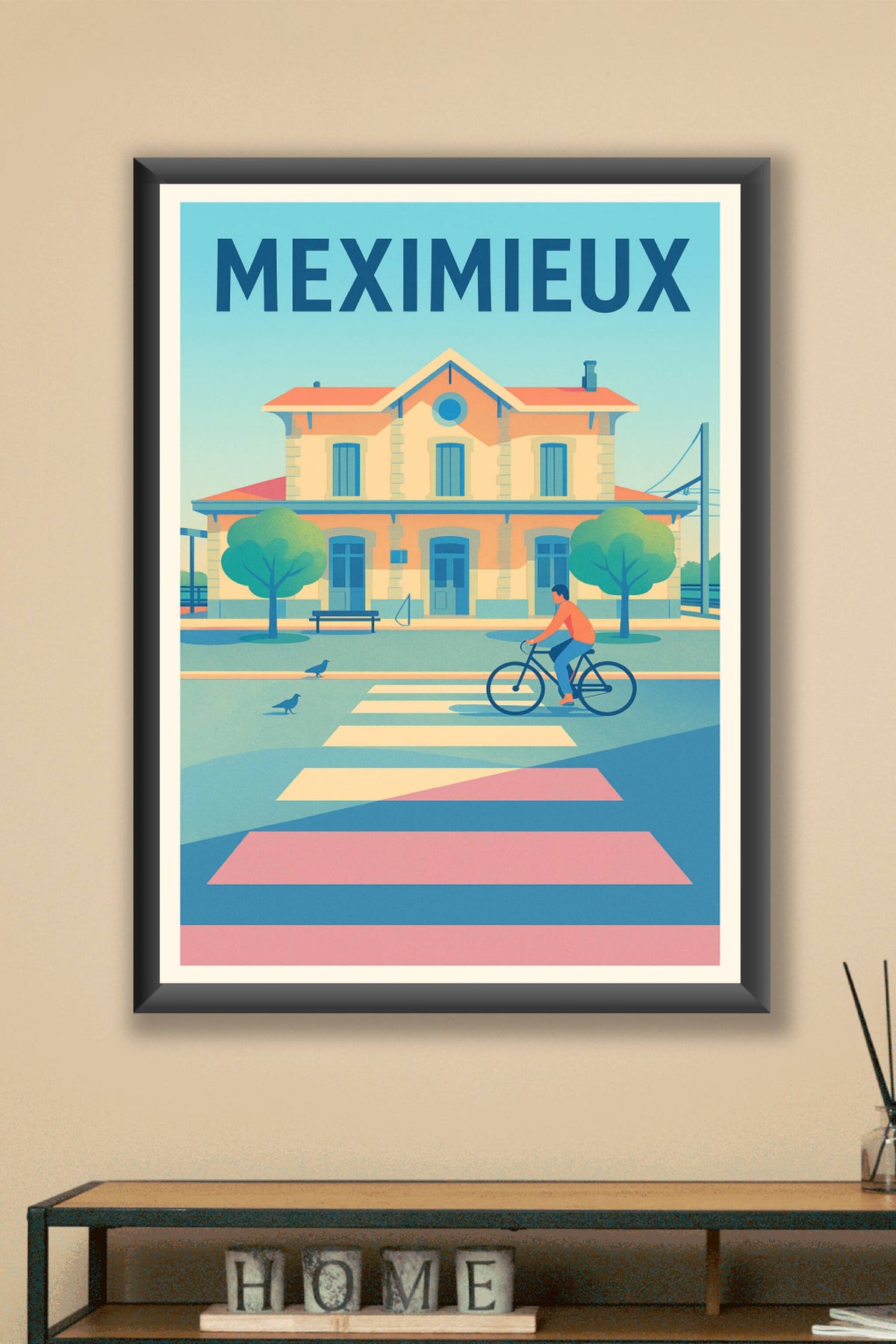 Affiche de Meximieux - Charme paisible en vélos et architecture