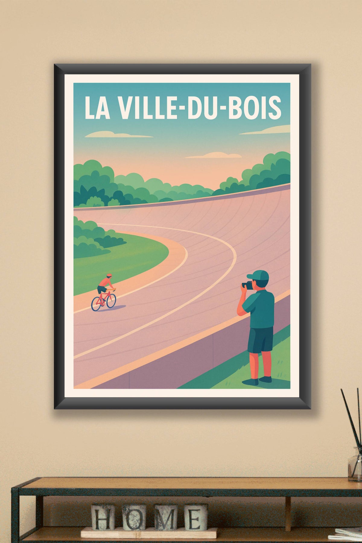 Affiche de La Ville-du-Bois - L'art du cyclisme en douceur