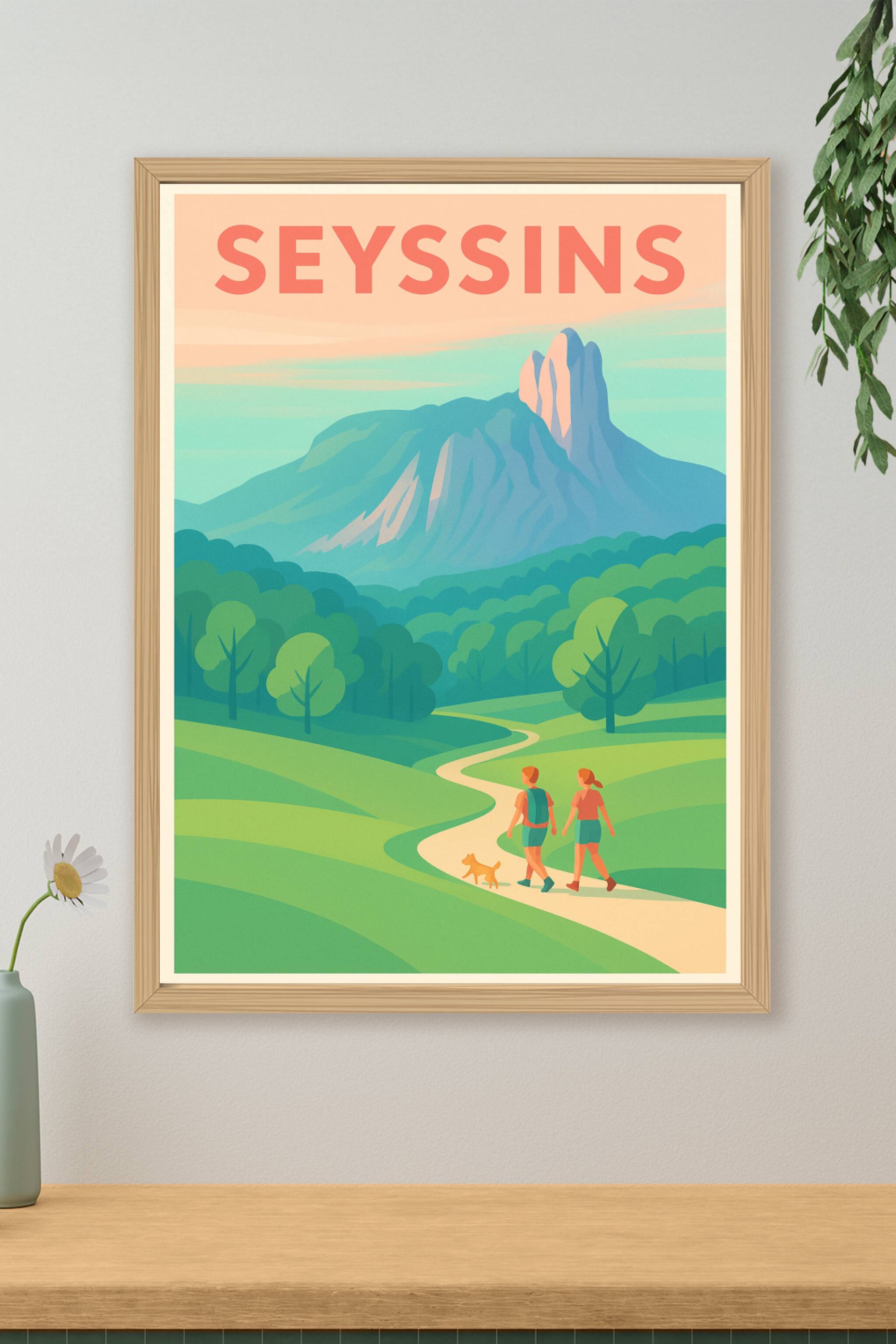 Affiche de Seyssins - Le charme naturel des sentiers alpins
