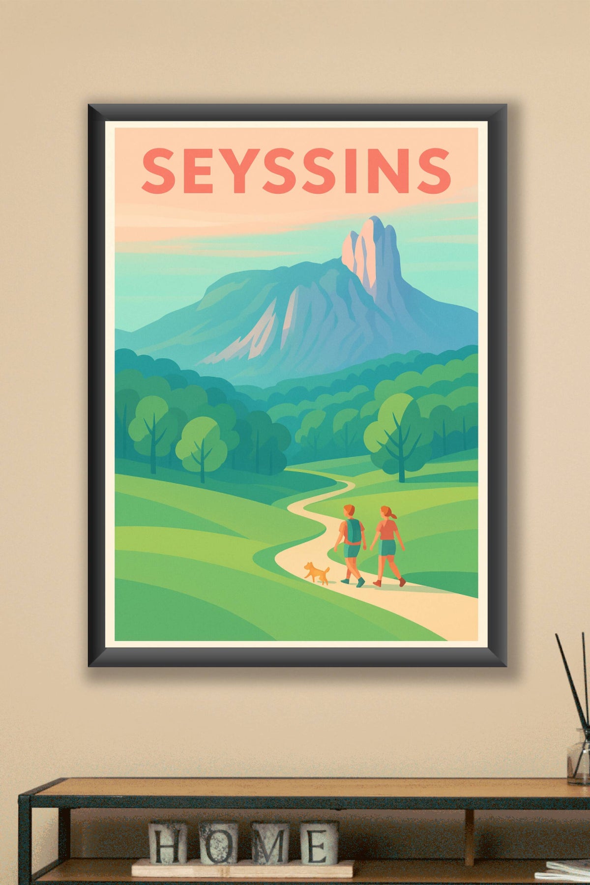 Affiche de Seyssins - Le charme naturel des sentiers alpins