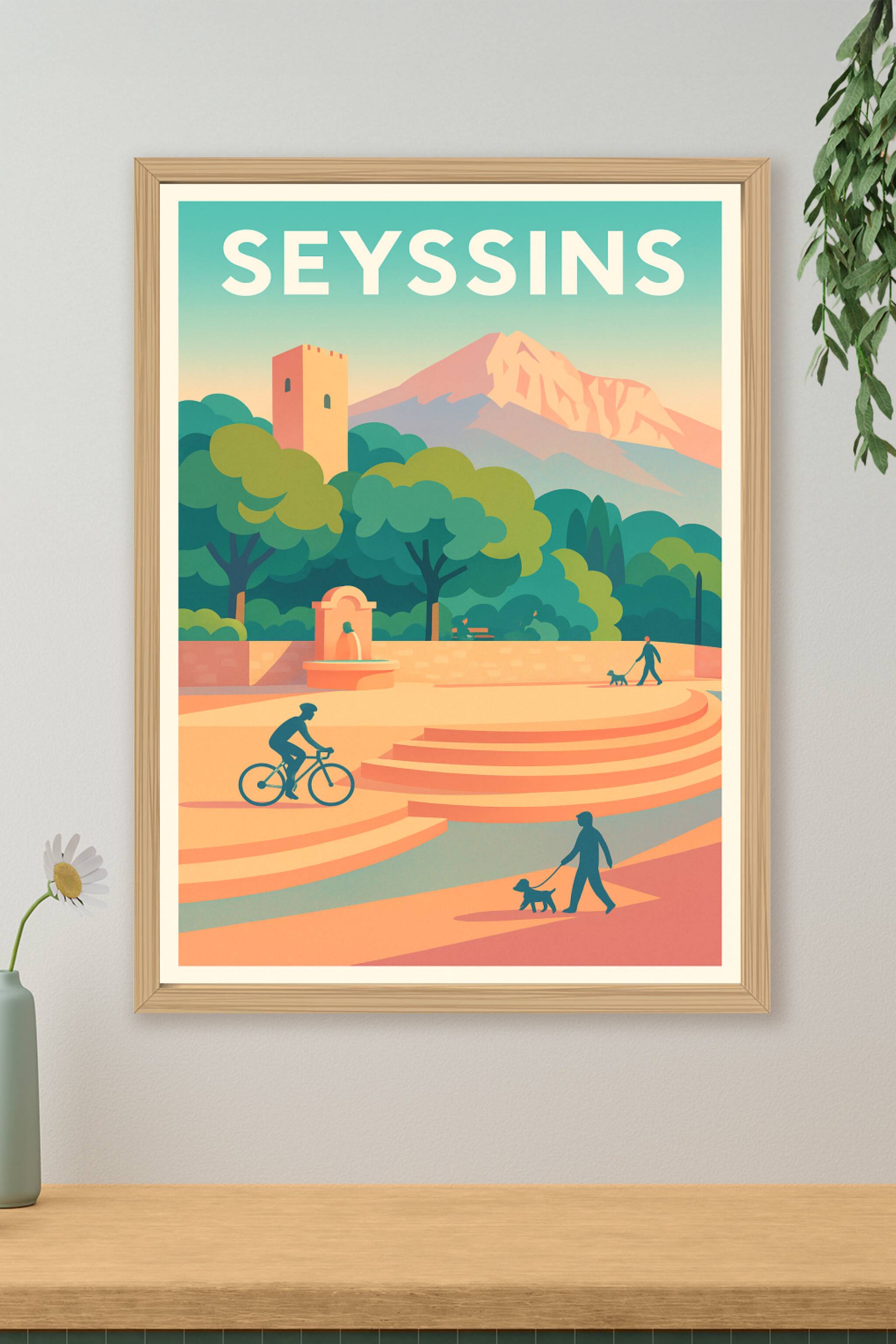 Affiche de Seyssins - Douceur et nature au pied des montagnes