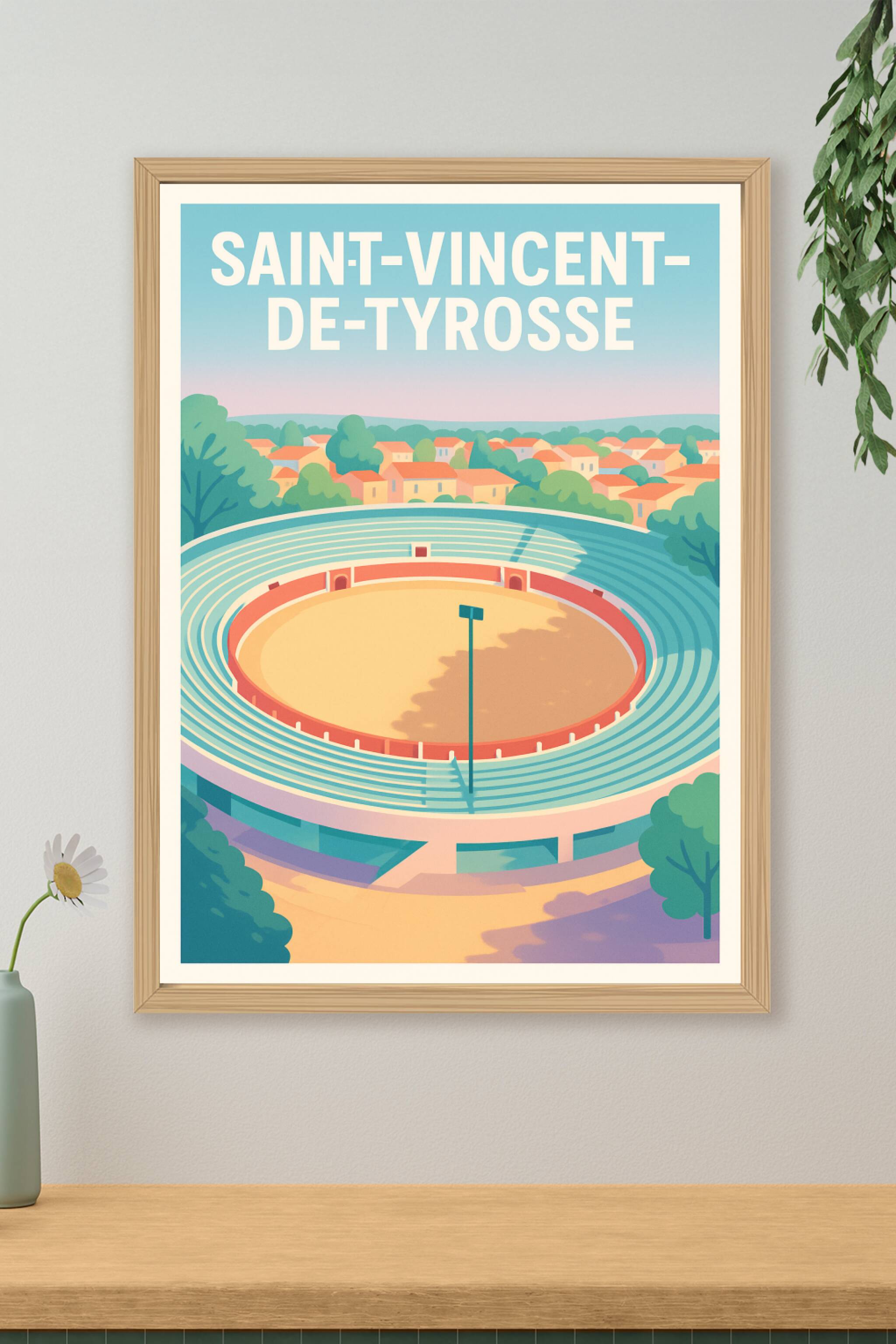 Affiche de Saint-Vincent-de-Tyrosse - L'emblématique arène locale en lumière