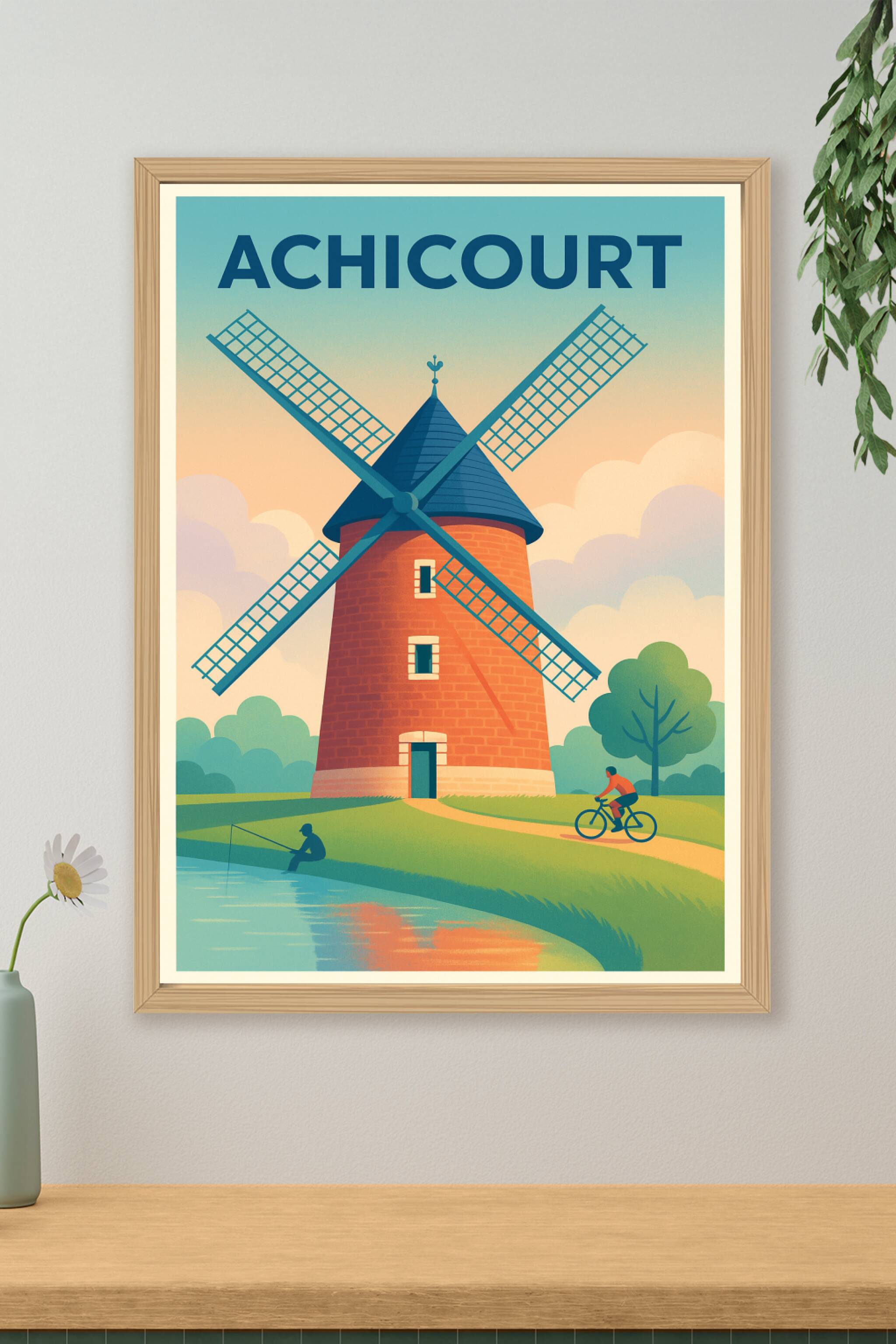 Affiche de Achicourt - Charme bucolique et patrimoine éolien