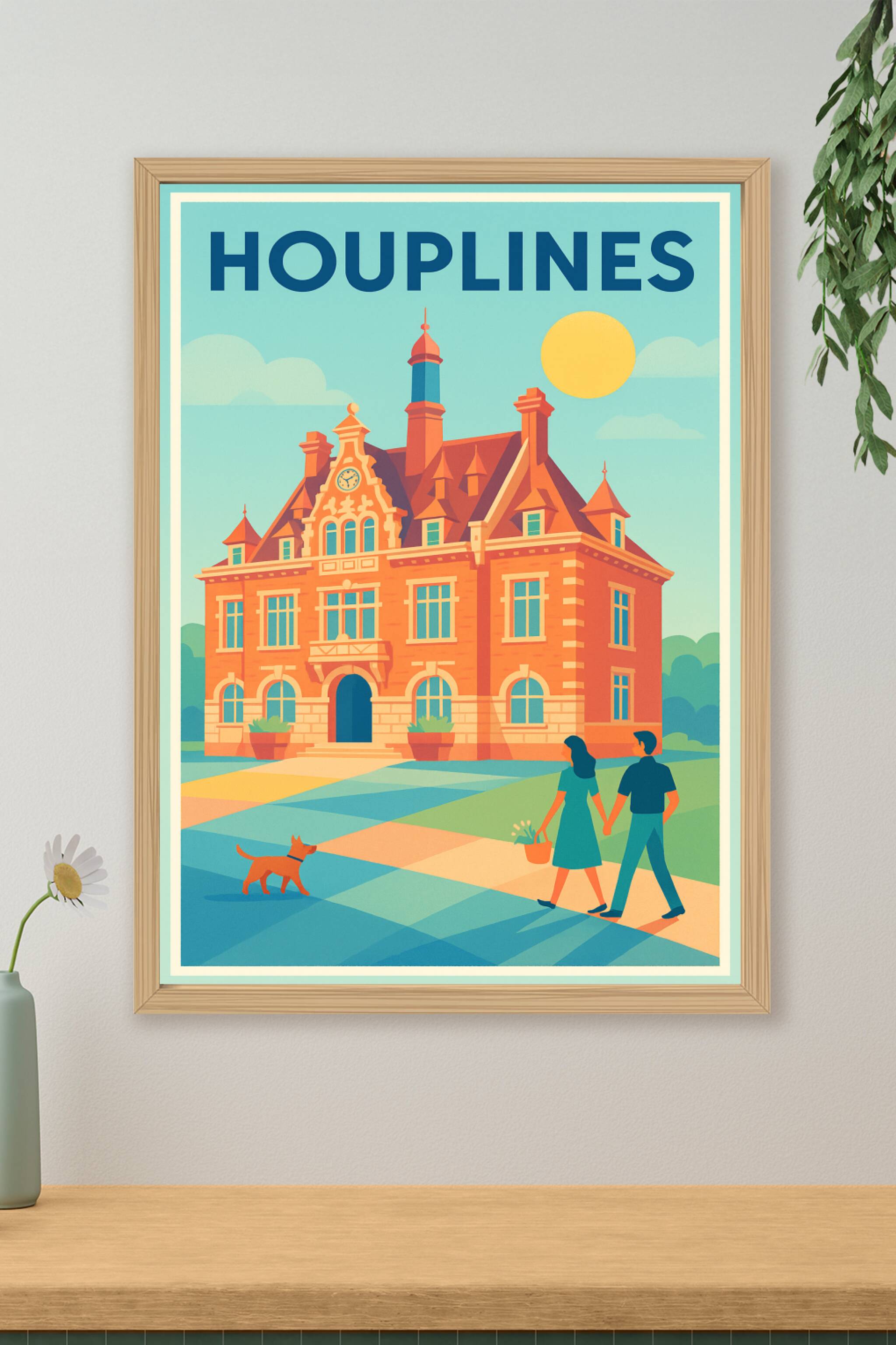 Affiche de Houplines - Élégance architecturale et douceur de vivre