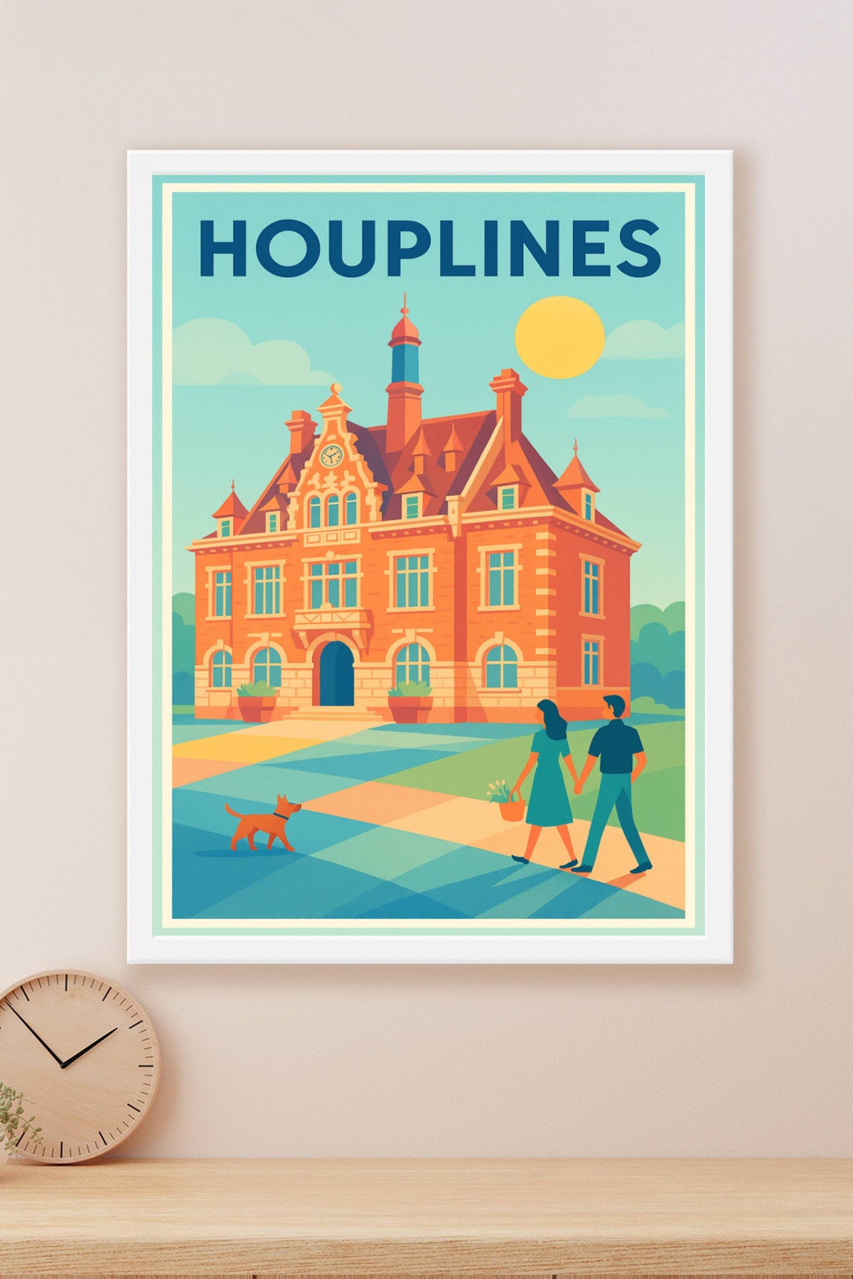 Affiche de Houplines - Élégance architecturale et douceur de vivre