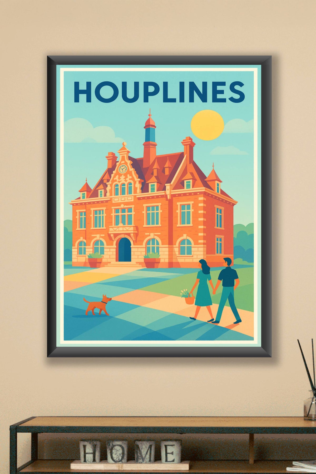 Affiche de Houplines - Élégance architecturale et douceur de vivre